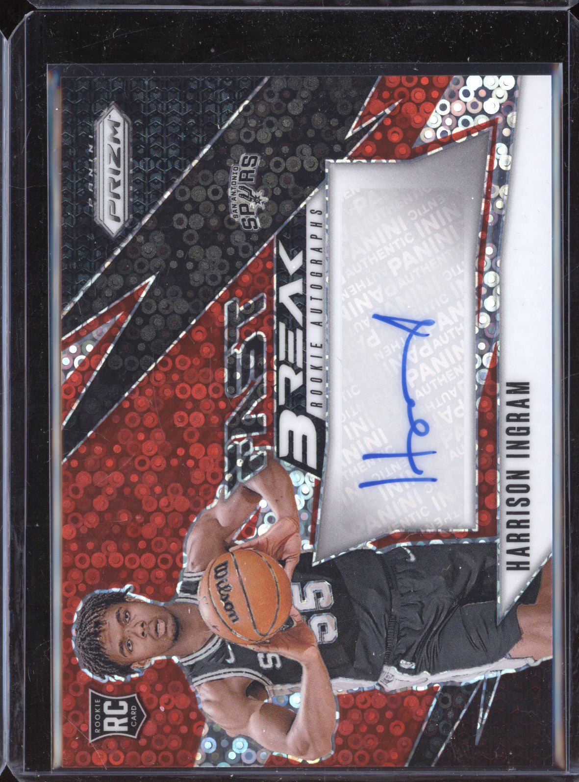 Harrison Ingram 2024-25 Panini Prizm FBR-HIS Fast Break Auto Red RC 2/99