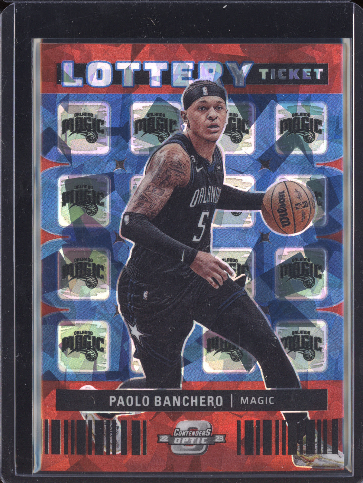 Paolo Banchero 2022-23 Panini Contenders Optic 1 Lottery Ticket Red Ice RC