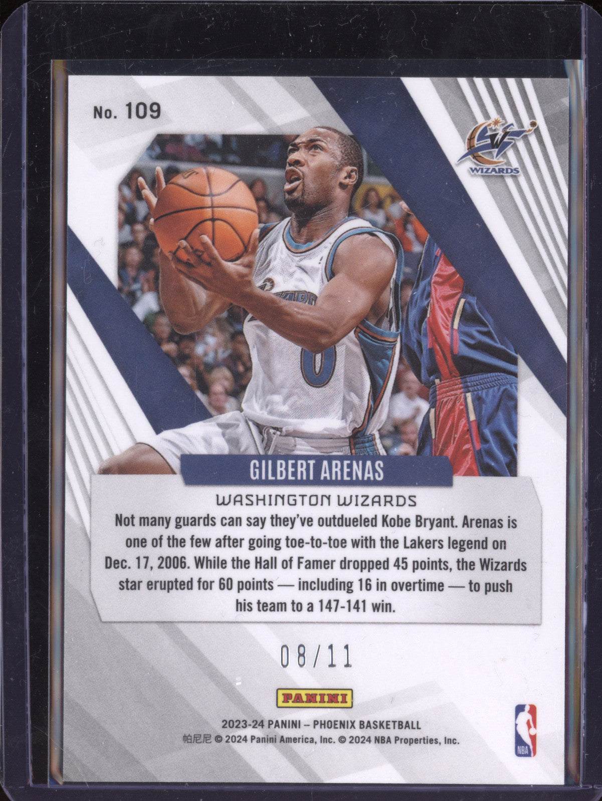 Gilbert Arenas 2023-24 Panini Phoenix 109 Red Pandora FOTL 8/11