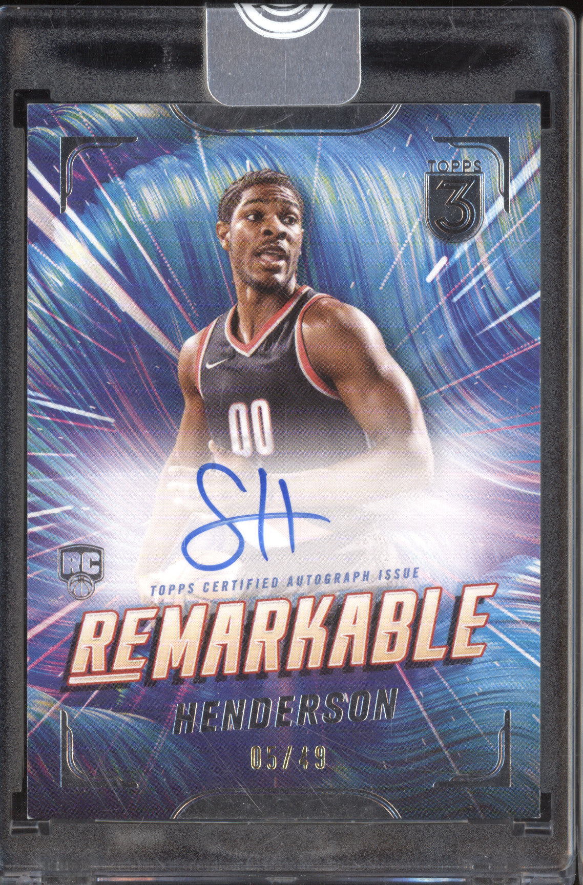 Scoot Henderson 2023-24 Topps 3 RM-SH Re-Markable Auto Bronze RC 5/49