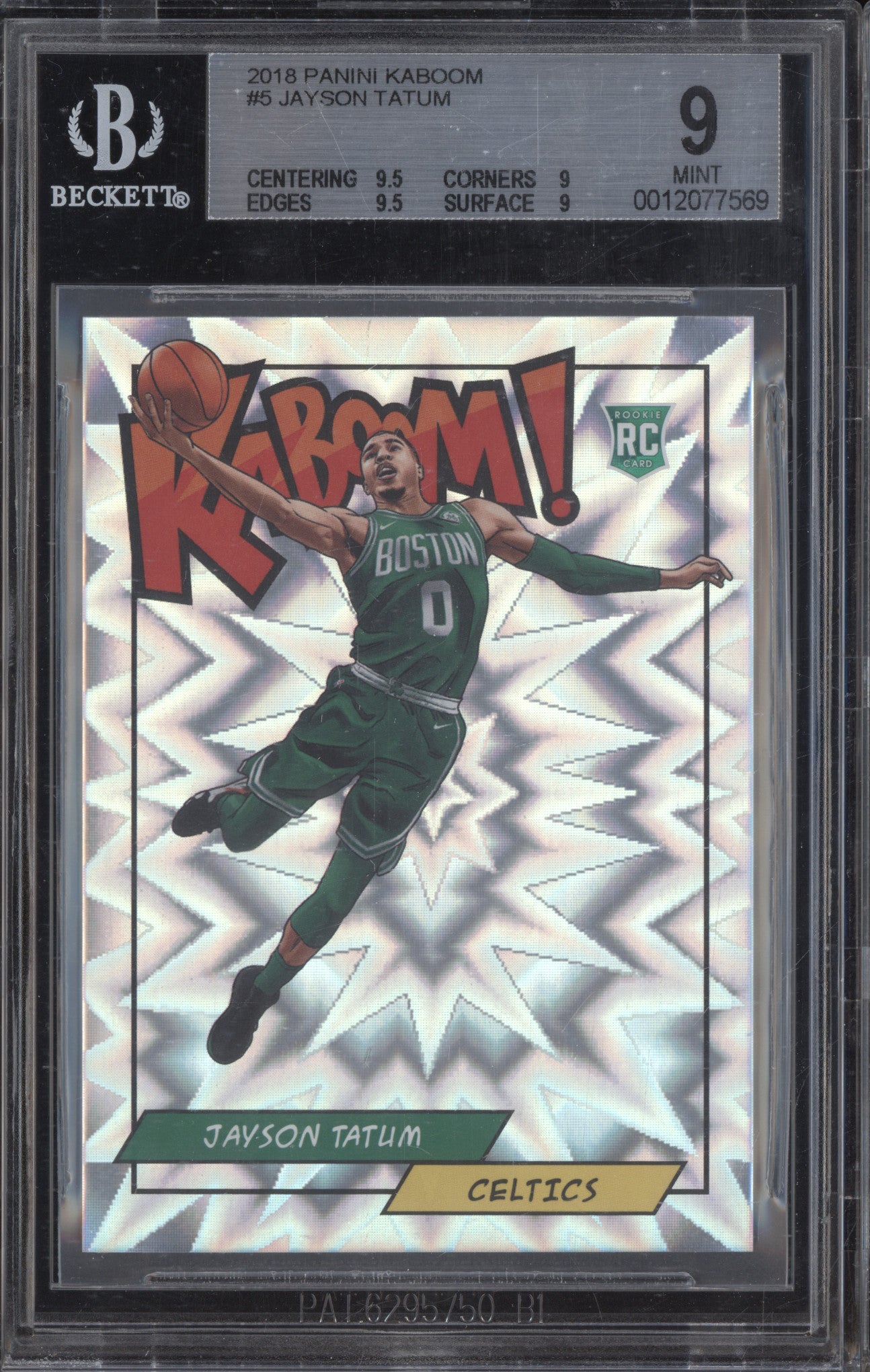 Jayson Tatum 2018 Panini 5 Kaboom RC BGS 9