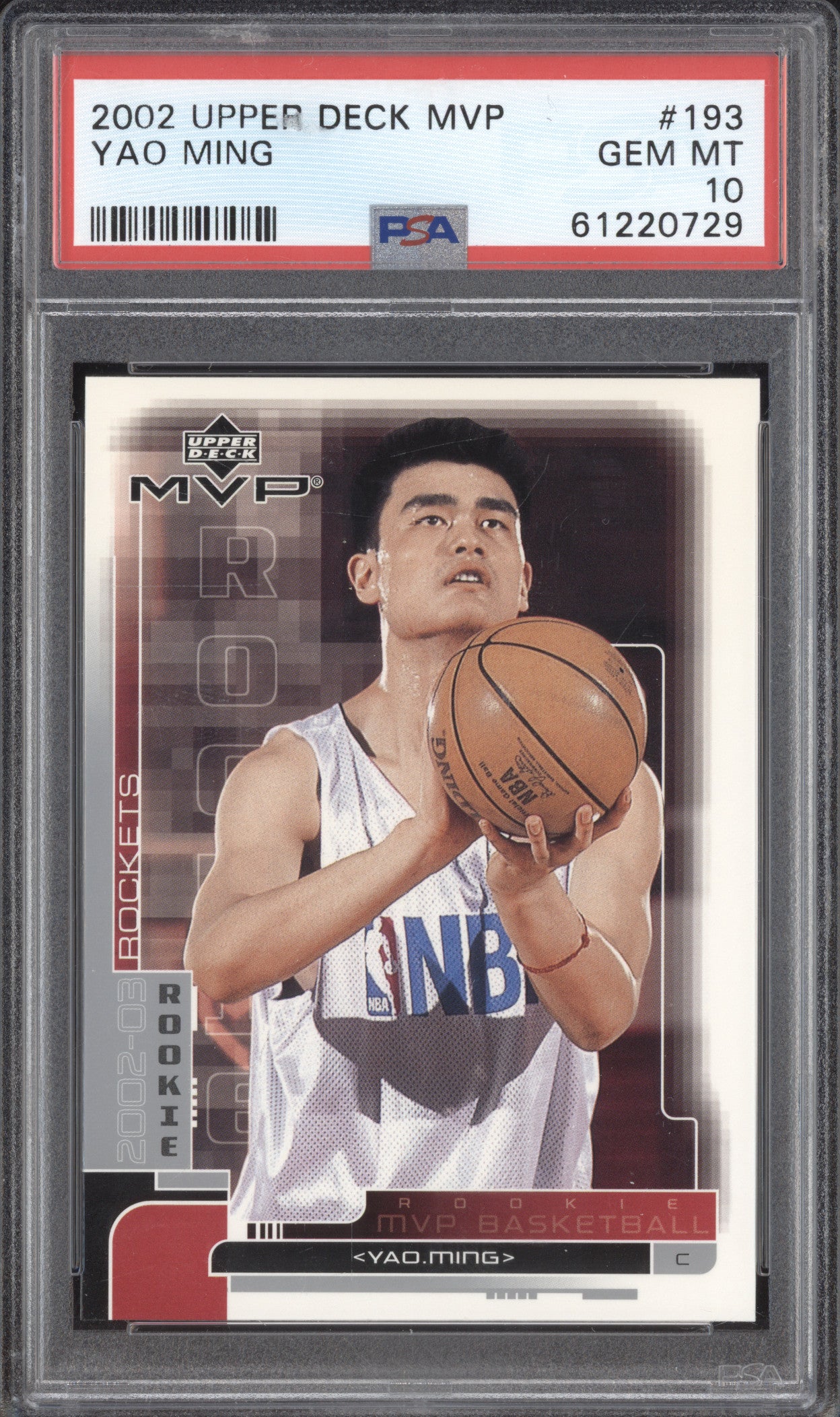 Yao Ming 2002-03 Upper Deck MVP 193 RC PSA 10