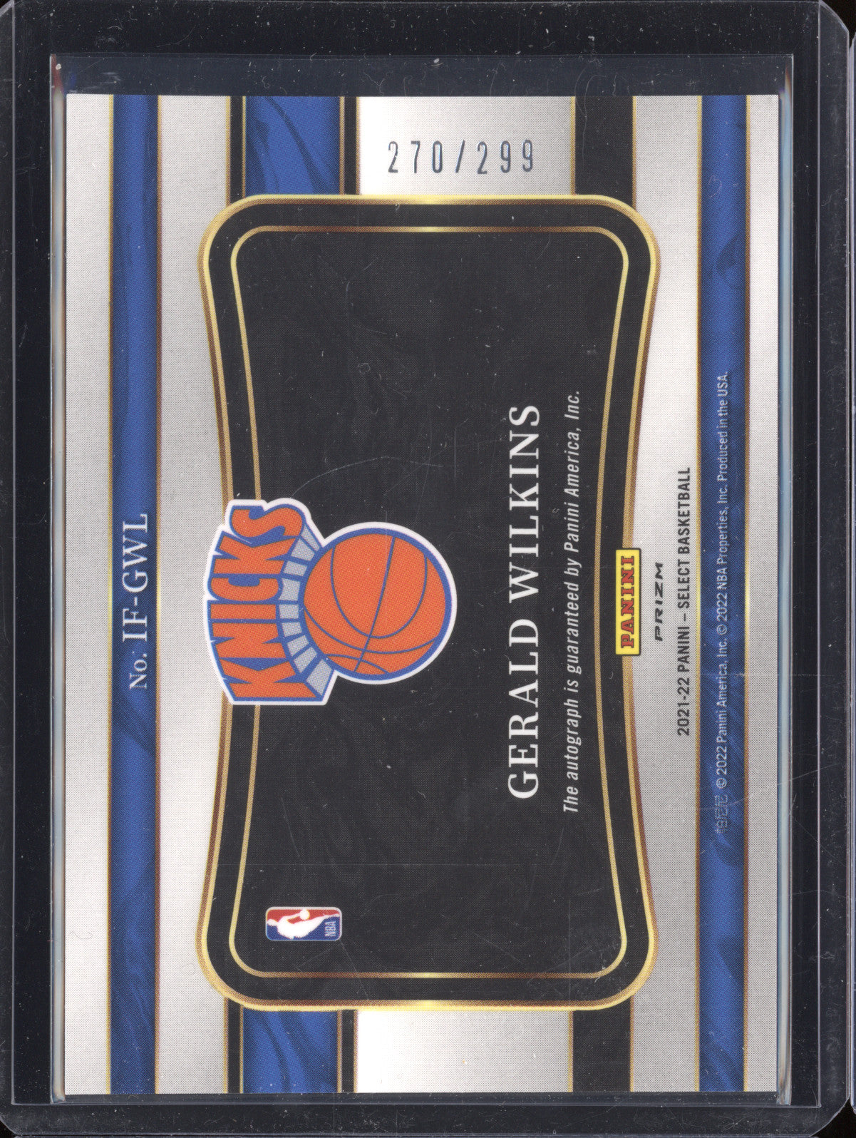 Gerald Wilkins 2021-22 Panini Select IF-GWL In Flight Auto 270/299