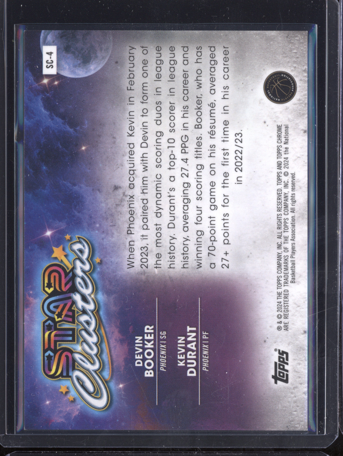Durant Booker 2023-24 Topps Cosmic Chrome SC-4 Star Clusters Blue Moon 15/99