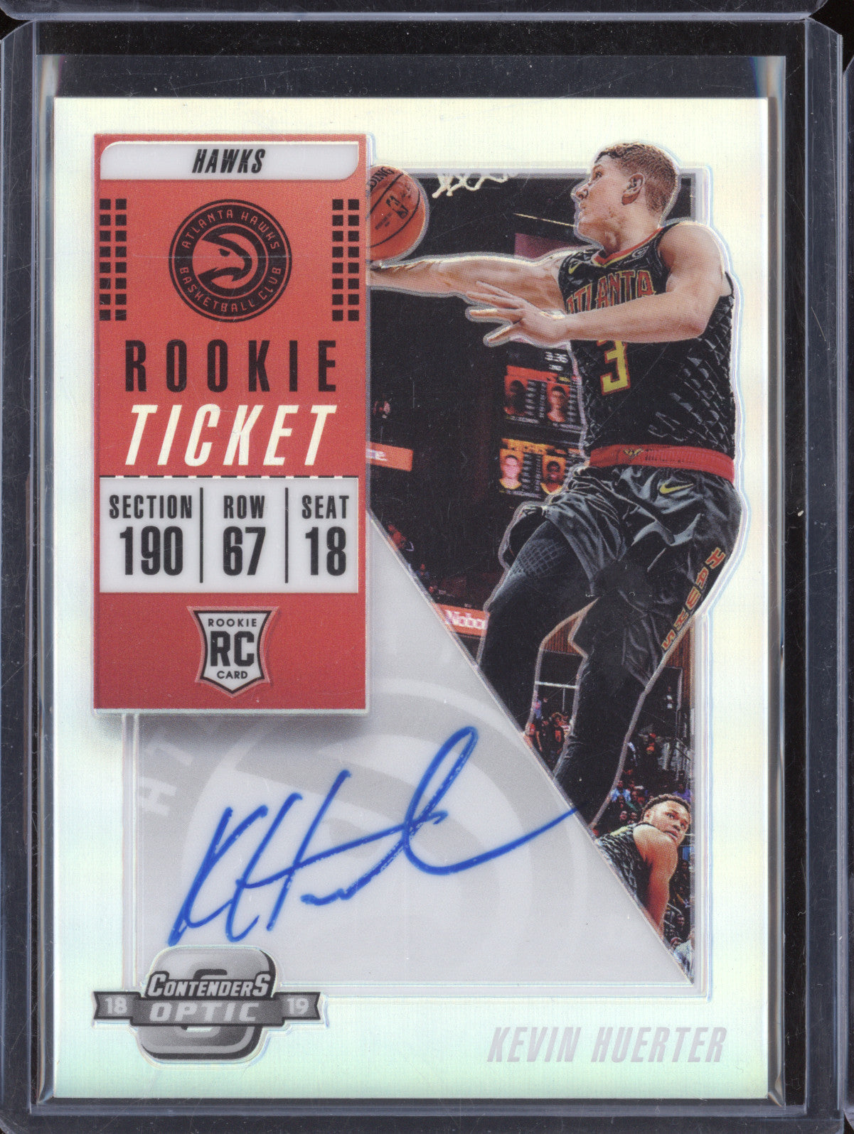 Kevin Huerter 2018-19 Panini Contenders Optic Silver Auto 117 RC