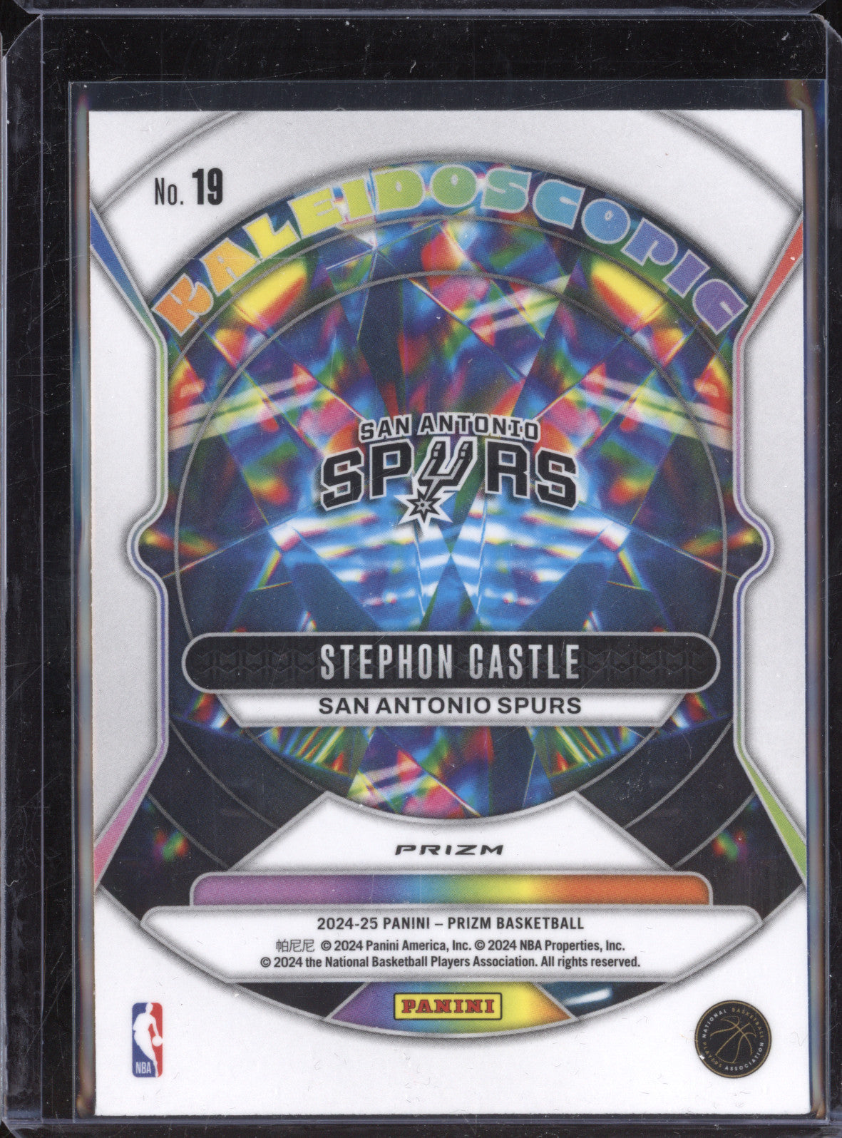 Stephon Castle 2024-25 Panini Prizm 19 Fast Break Kaleidoscopic RC