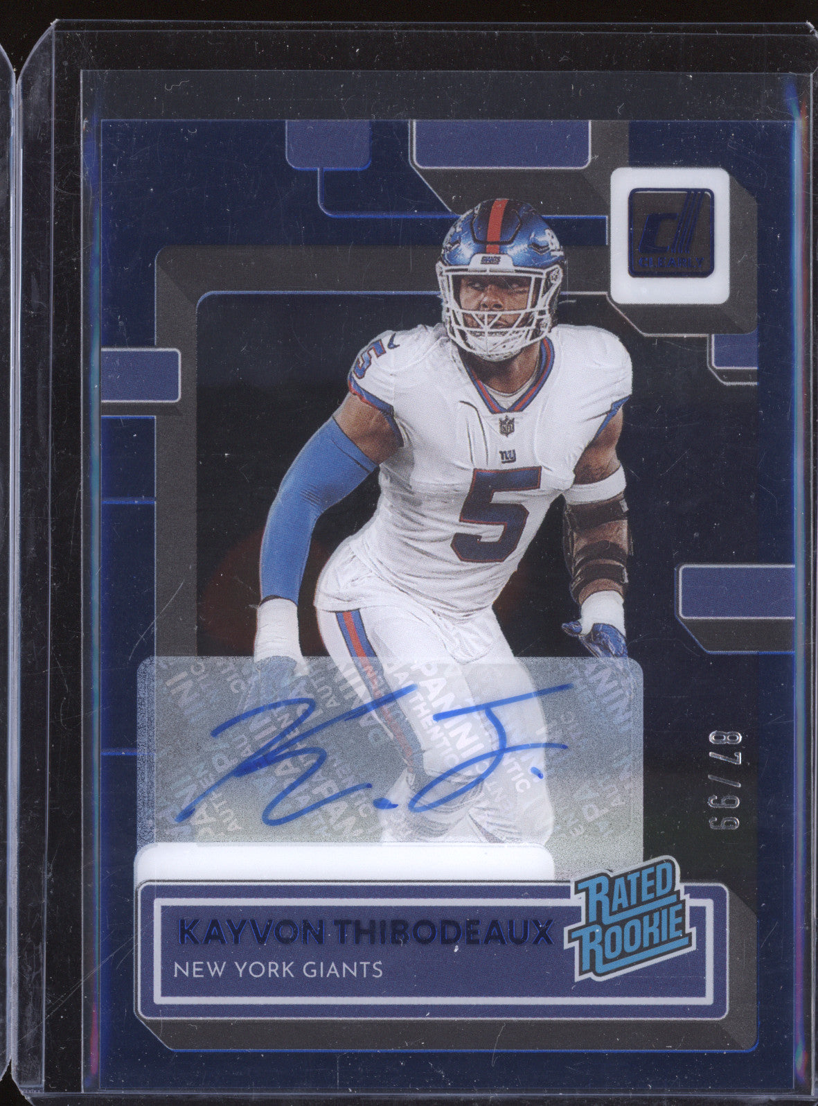 Kayvon Thibodeaux 2022 Panini Clearly Donruss 95 Blue RC 87/99