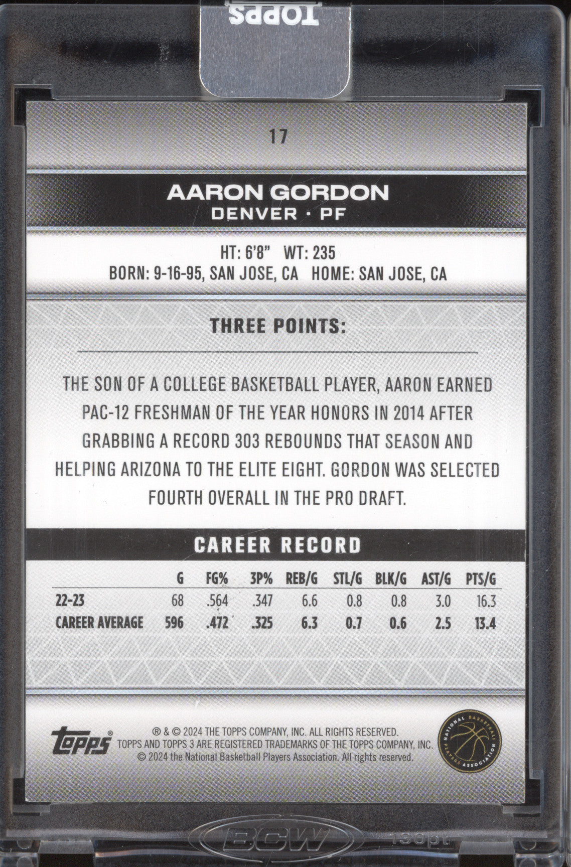 Aaron Gordon 2023-24 Topps 3 17 Red 5/5