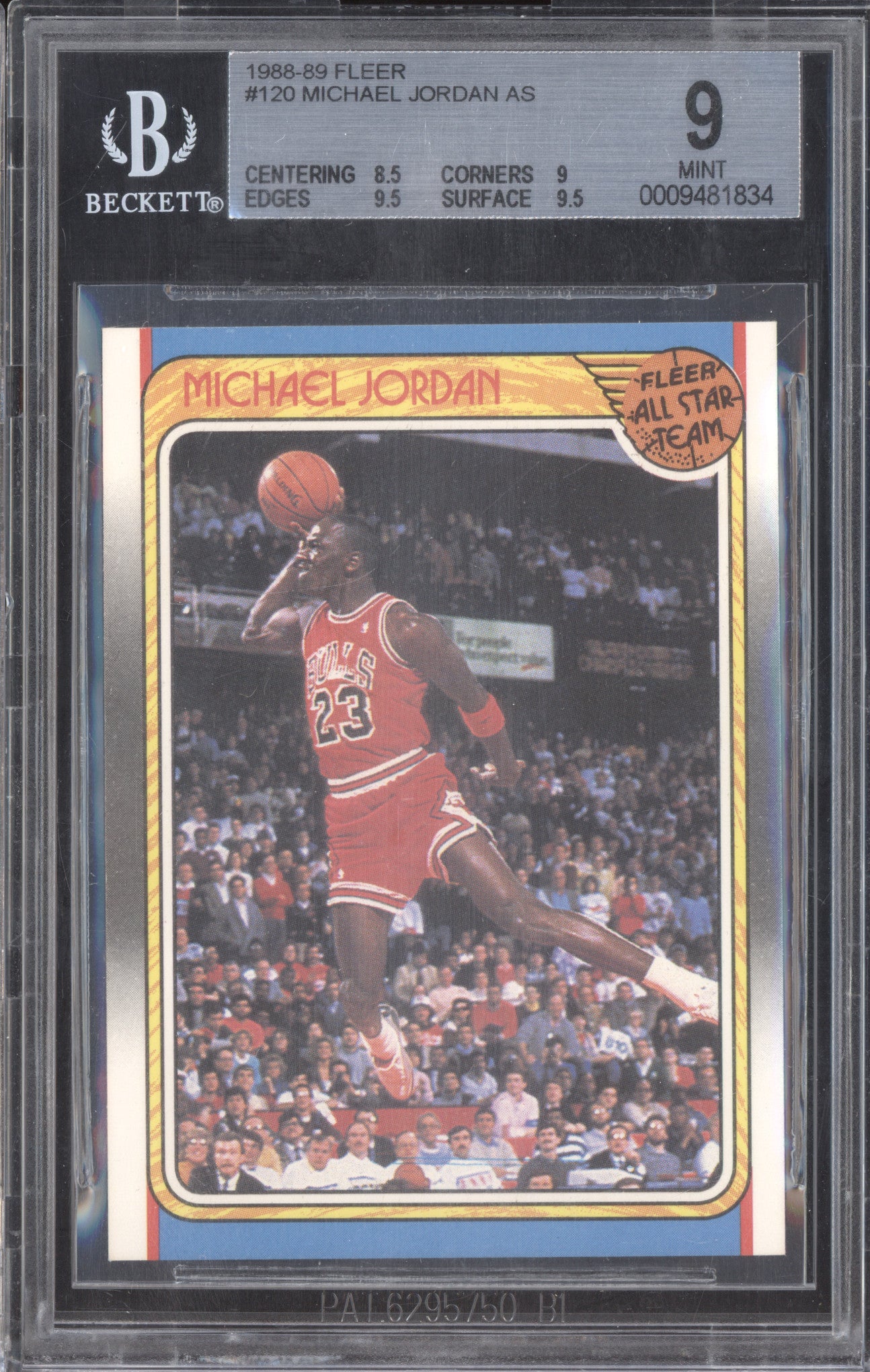 Michael Jordan 1988-89 Fleer 120 All Star Team BGS 9