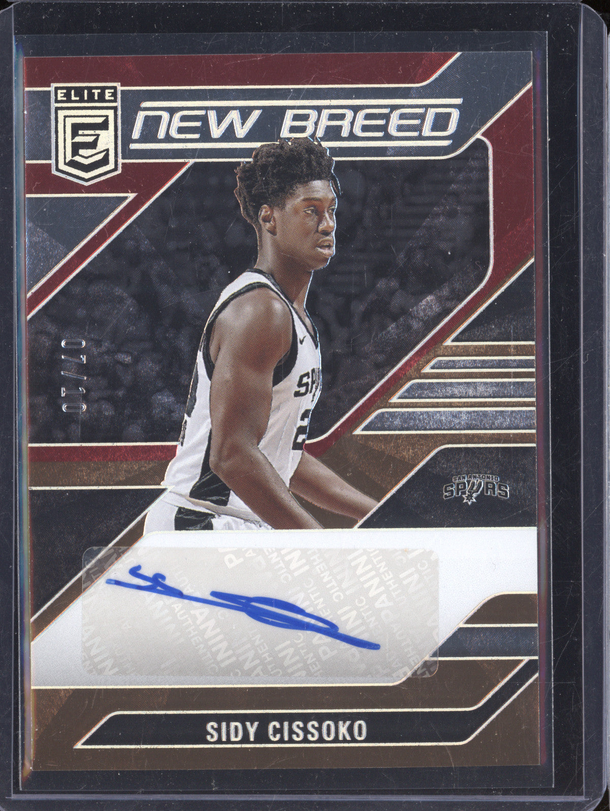 Sidy Cissoko 2023-24 Panini Donruss Elite New Breed Auto Red Gold Int RC 7/10