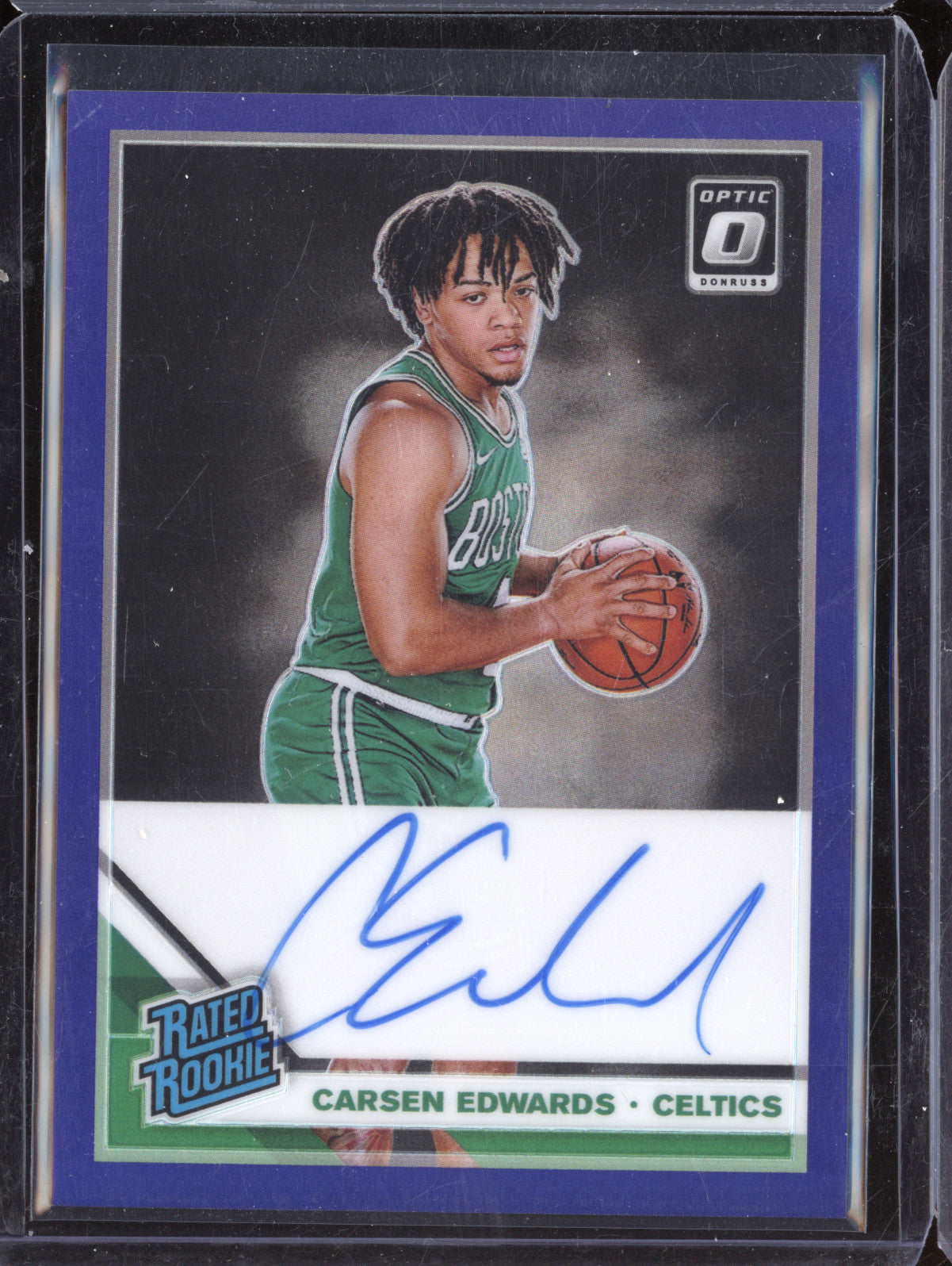 Carsen Edwards 2019-20 Panini Donruss Optic 196 Rated Rookie Auto Purple RC