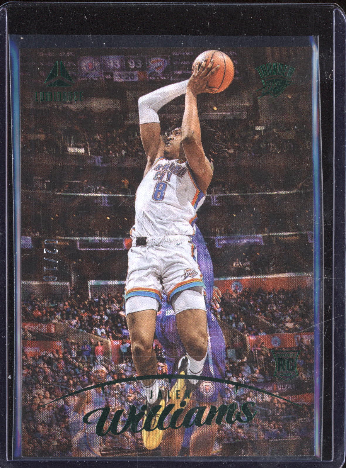 Jalen Williams 2022-23 Panini Chronicles 169 Luminance Asia Jade RC 2/18