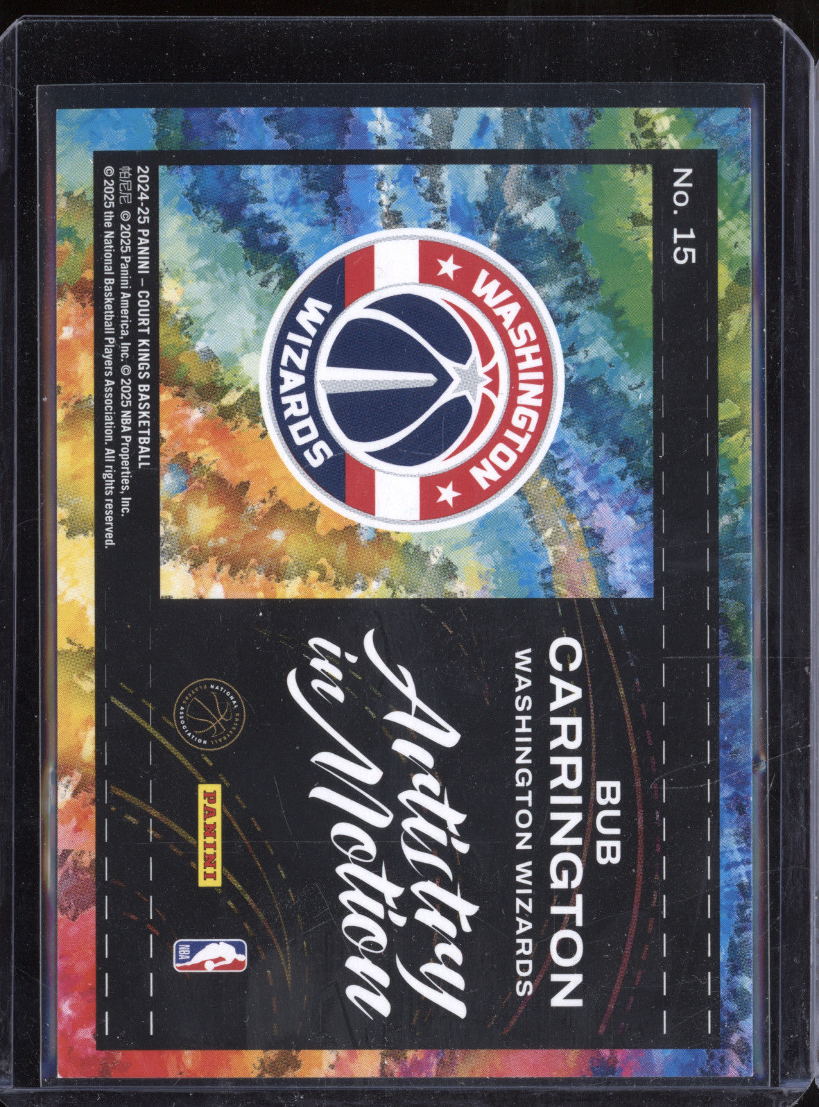 Bub Carrington 2024-25 Panini Court Kings 15 Artistry in Motion RC