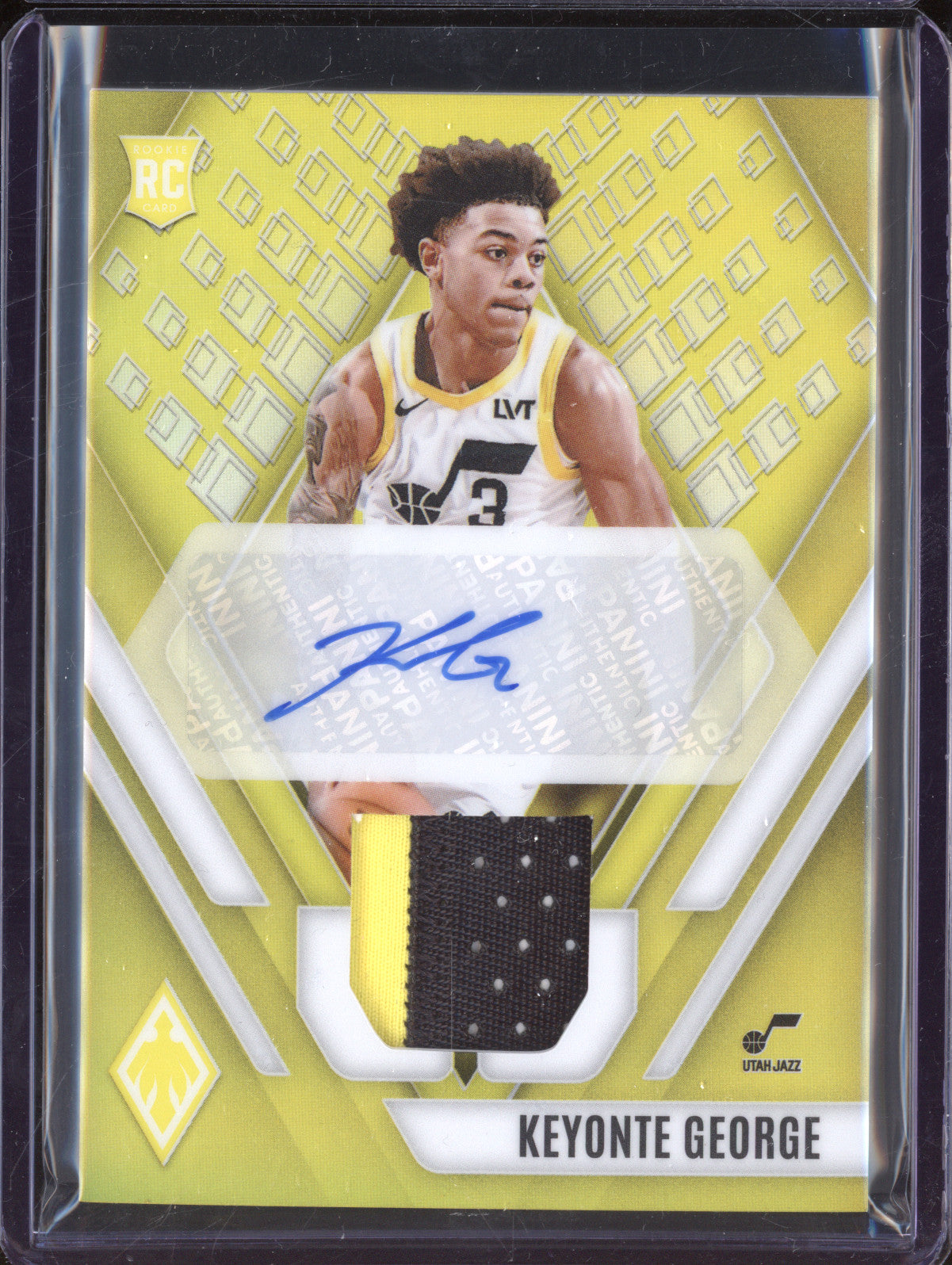Keyonte George 2023-24 Panini Phoenix RJA-KYG Rookie Jersey Auto Yellow RC 9/35
