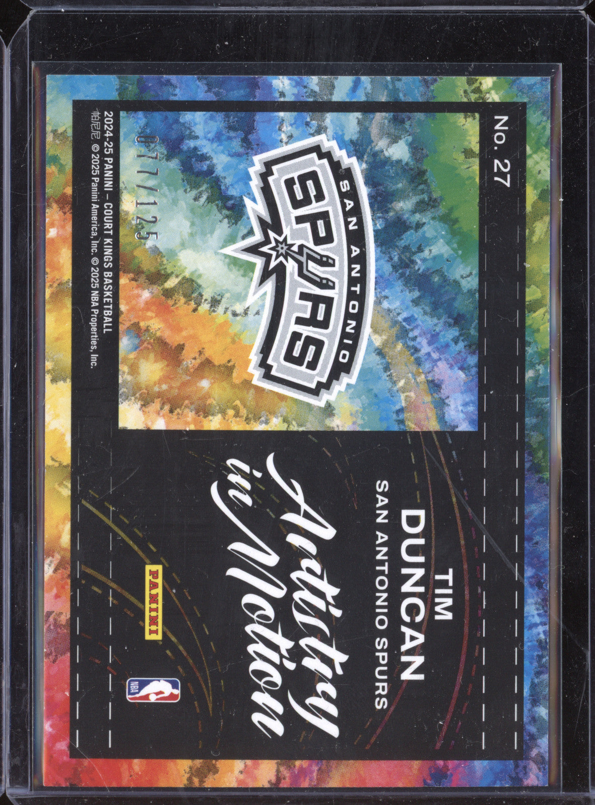 Tim Duncan 2024-25 Panini Court Kings 27 Artistry in Motion