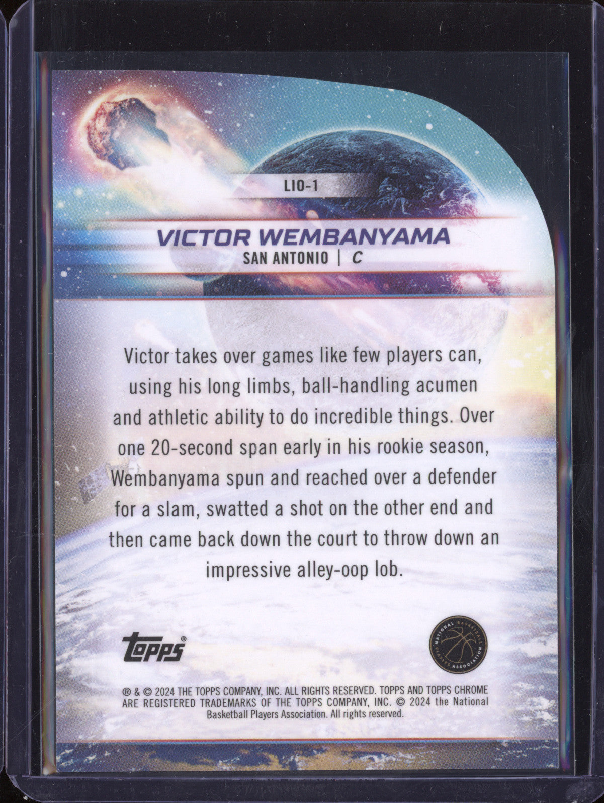 Victor Wembanyama 2023-24 Topps Cosmic Chrome LIO-1 Launched into Orbit RC