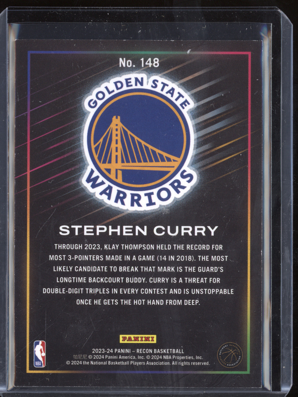 Stephen Curry 2023-24 Panini Recon 148 Effect Holo 1/49