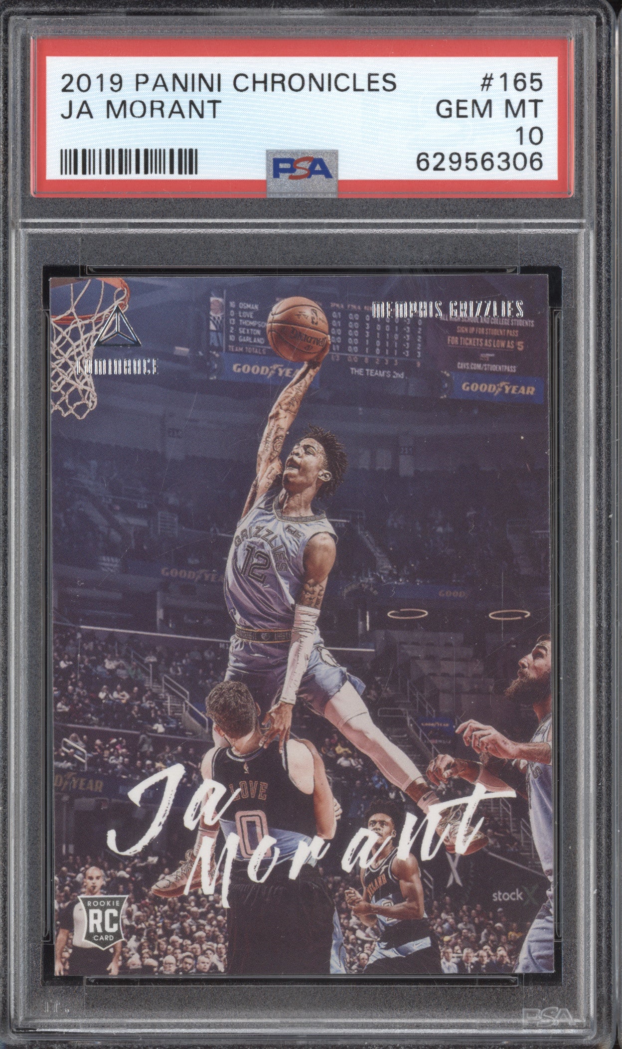 Ja Morant 2019-20 Panini Chronicles 165 Luminance RC PSA 10