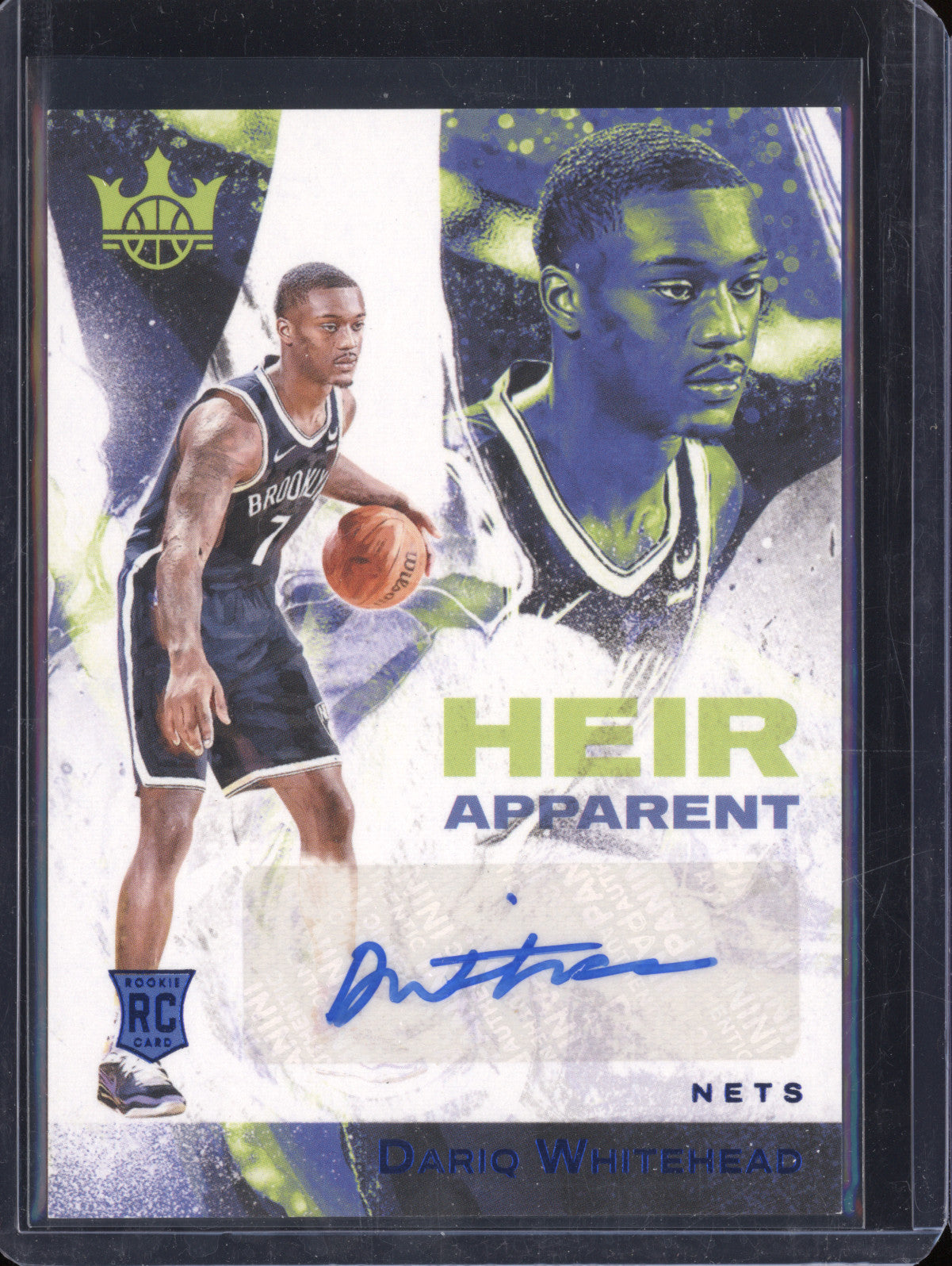 Dariq Whitehead 2023-24 Panini Court Kings Heir Apparent Auto Sapphire RC 16/25