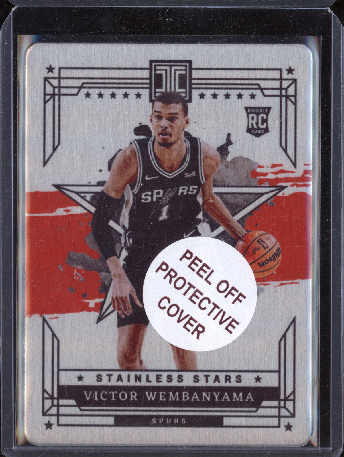 Victor Wembanyama 2023-24 Panini Impeccable 1 Stainless Stars Int Red RC