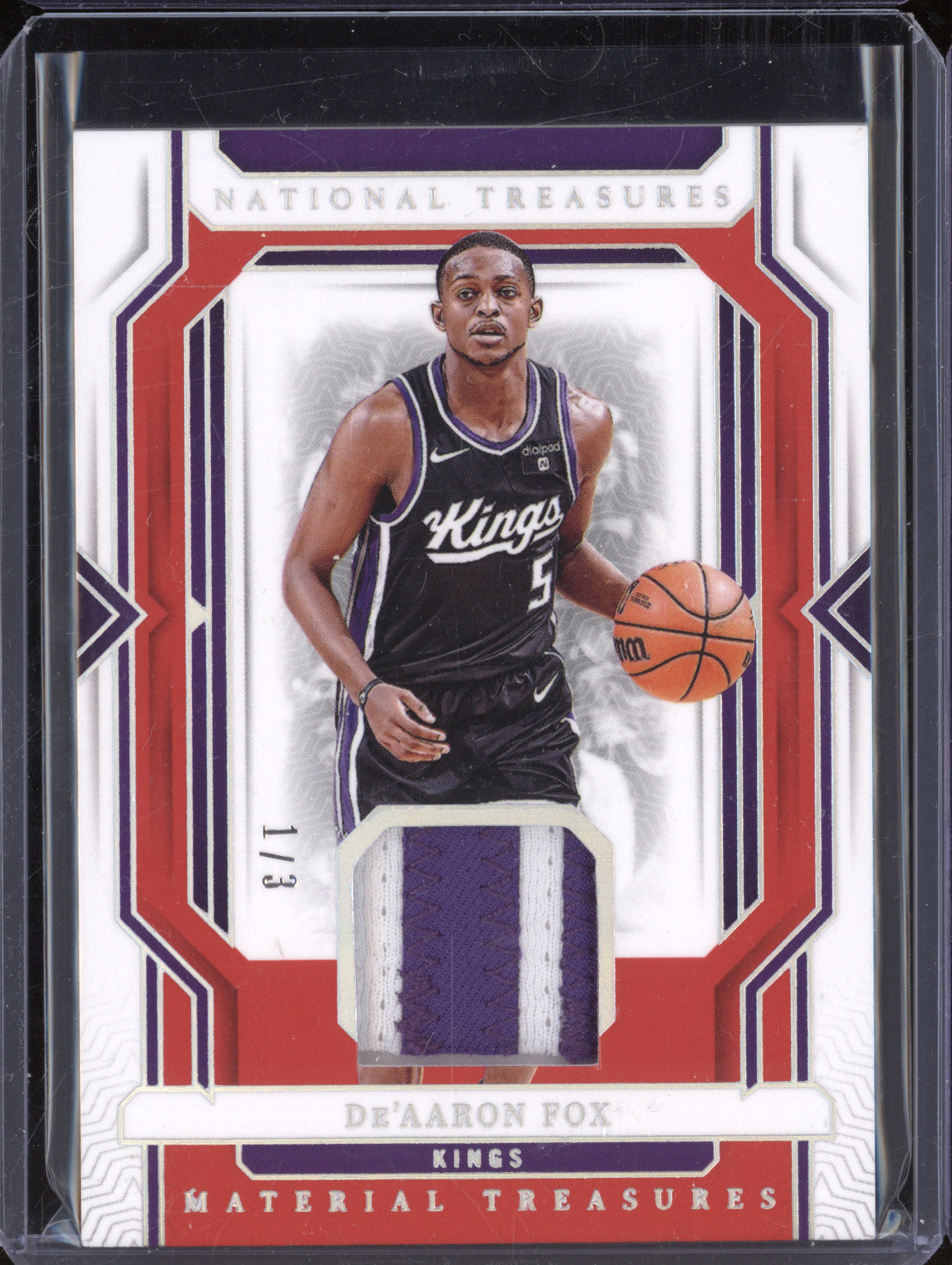 De'Aaron Fox 2023-24 Panini NT MT-FOX Material Treasures International Red 1/3