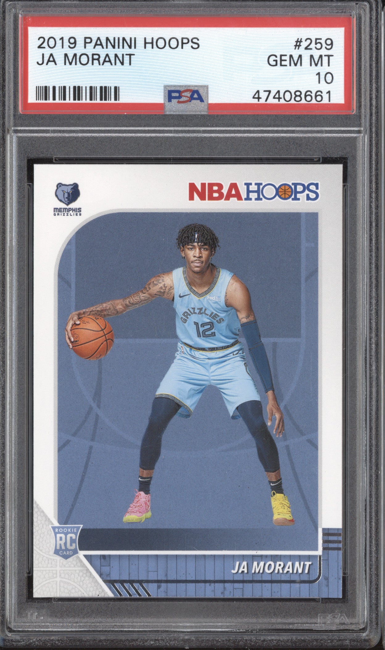 Ja Morant 2019-20 Panini Hoops 259 RC PSA 10