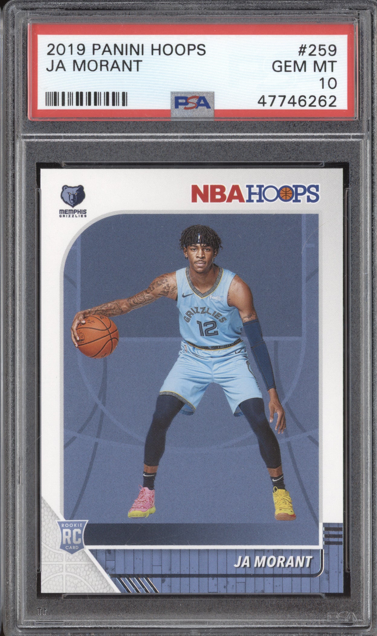Ja Morant 2019-20 Panini Hoops 259 RC PSA 10