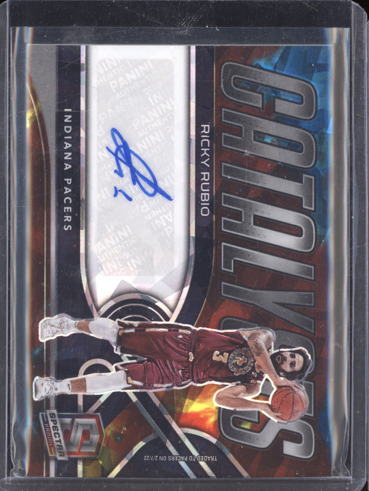 Ricky Rubio 2021-22 Panini Spectra CAS-RRU Catalysts Auto Astral 33/49