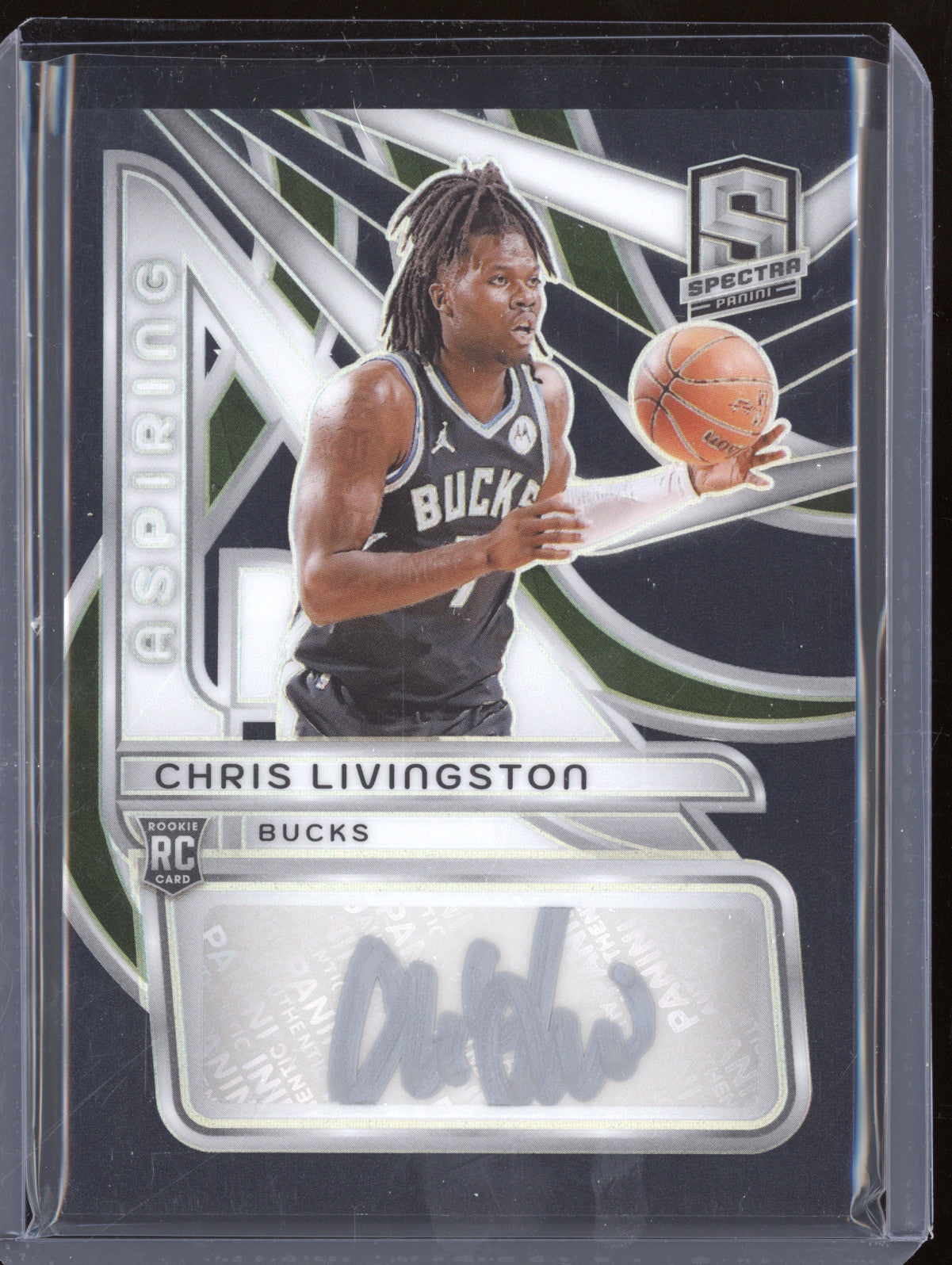 Chris Livingston 2023-24 Panini Spectra AA-CLV Aspiring Auto Black Light RC 9/10