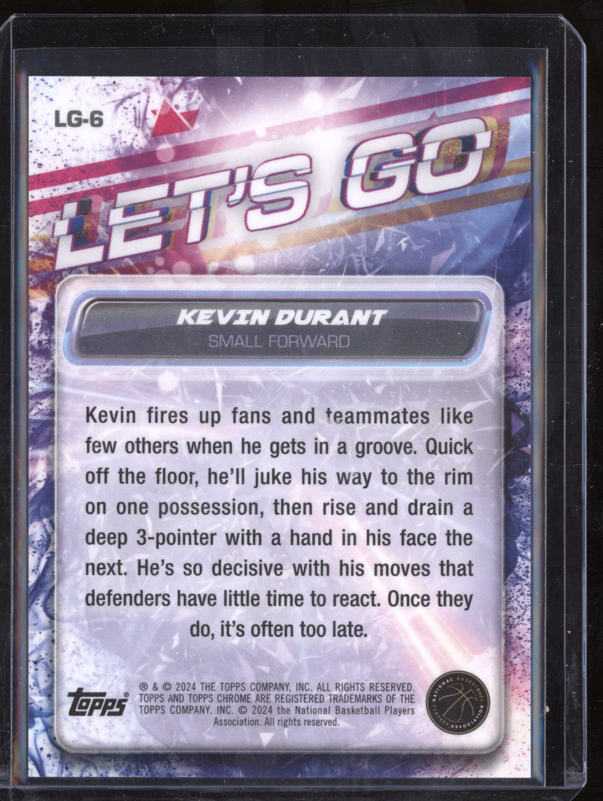 Kevin Durant 2023-24 Topps Chrome LG-6 Let's Go