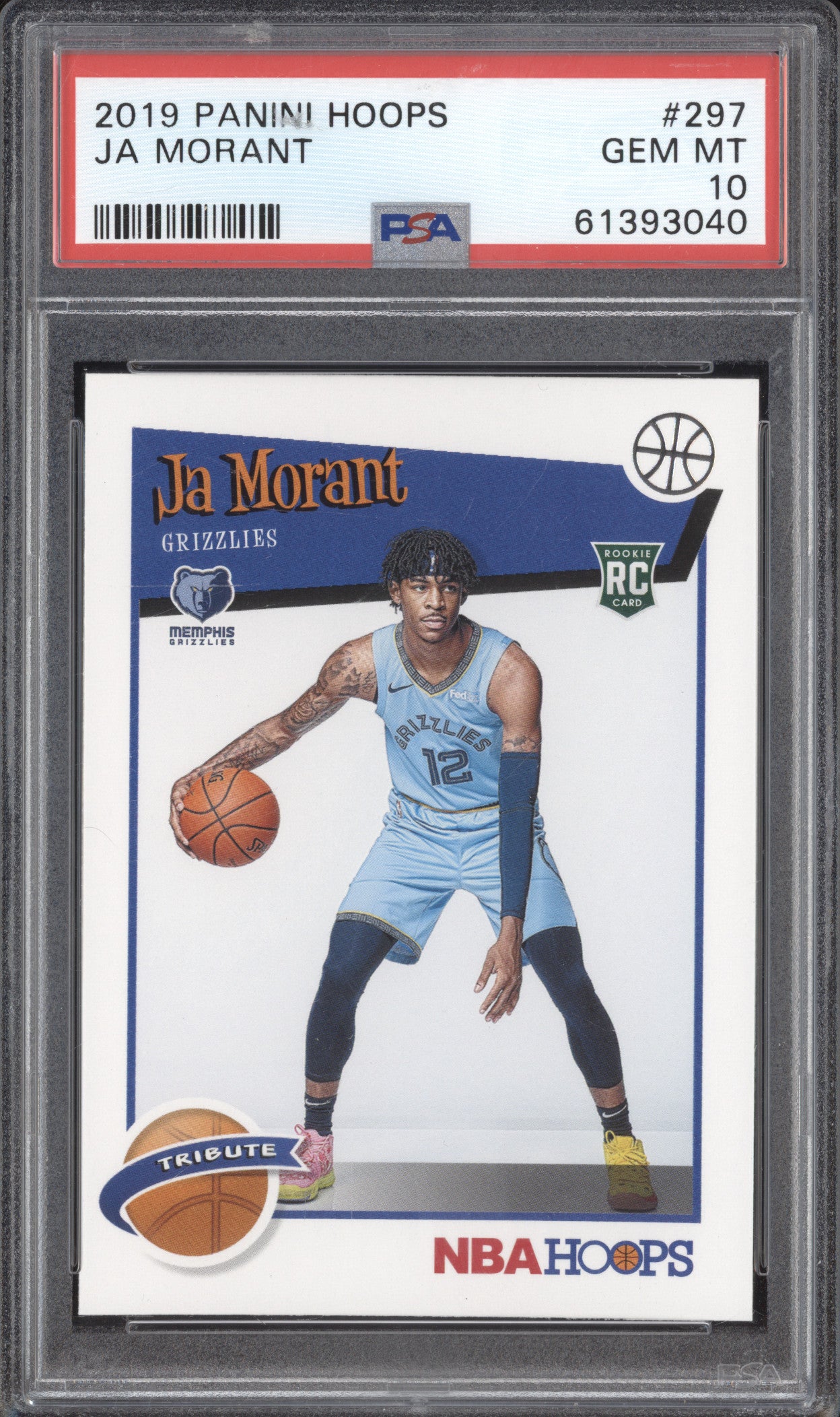 Ja Morant 2019-20 Panini Hoops 297 RC PSA 10