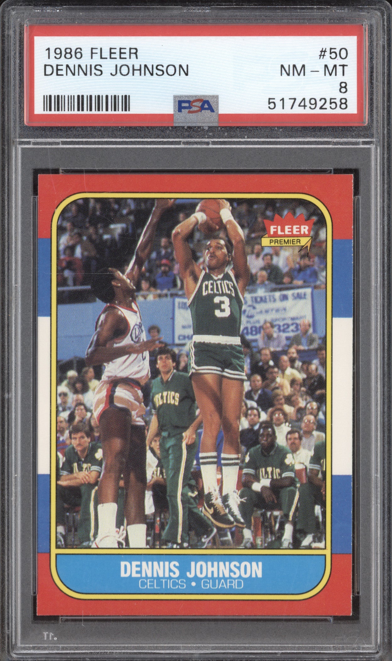 Dennis Johnson 1986-87 Fleer 50 PSA 8