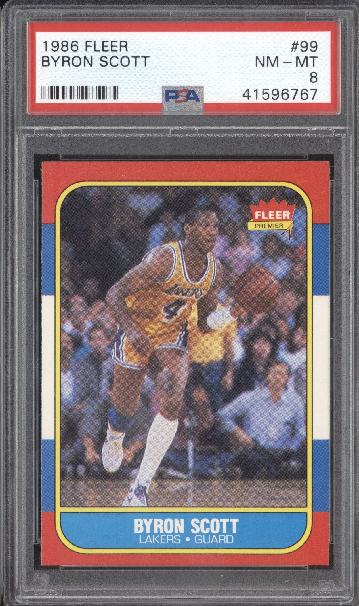 Byron Scott 1986-87 Fleer 99 PSA 8