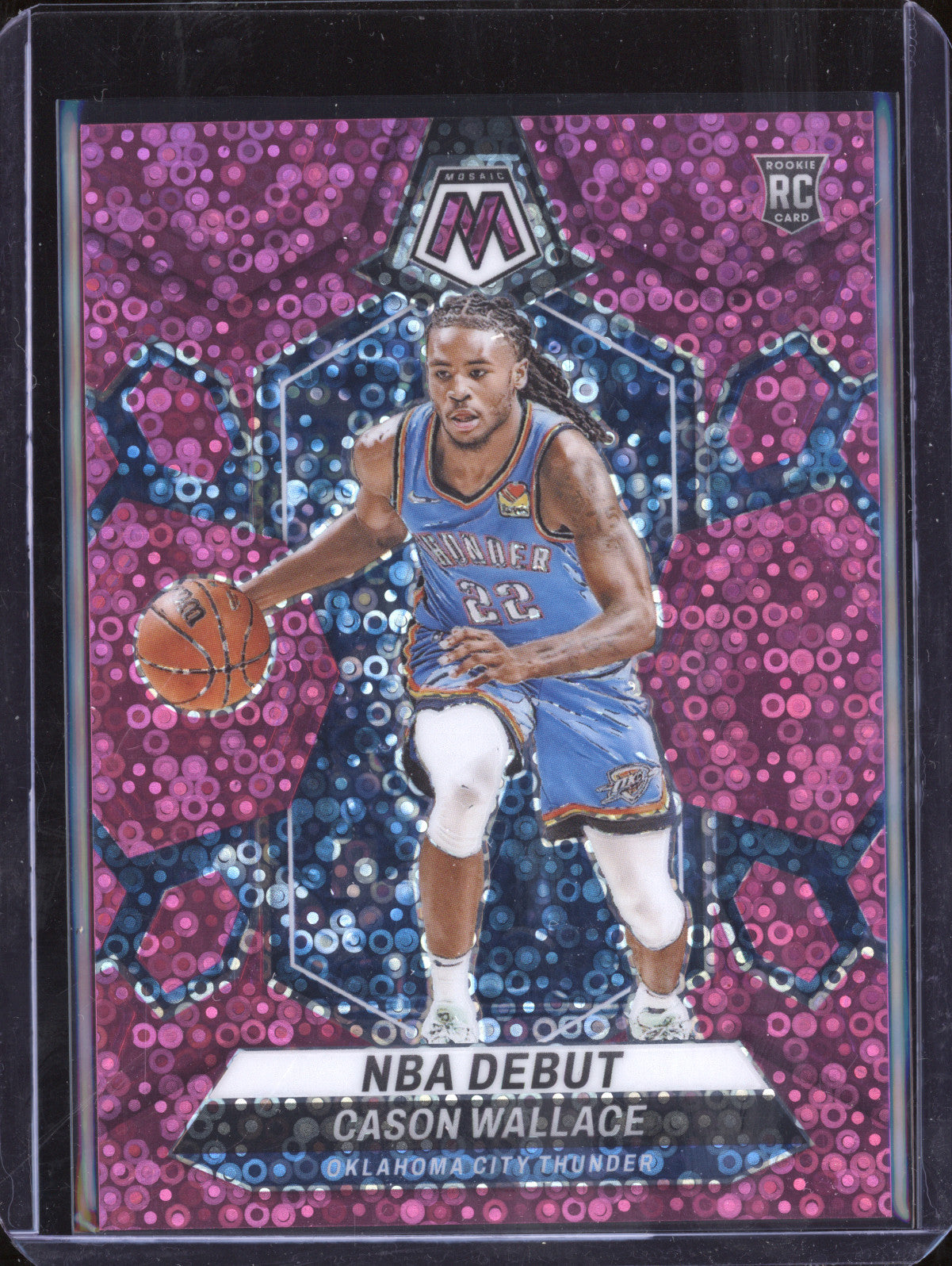 Cason Wallace 2023-24 Panini Mosaic 258 Pink Fast Break Mosaic RC 14/20