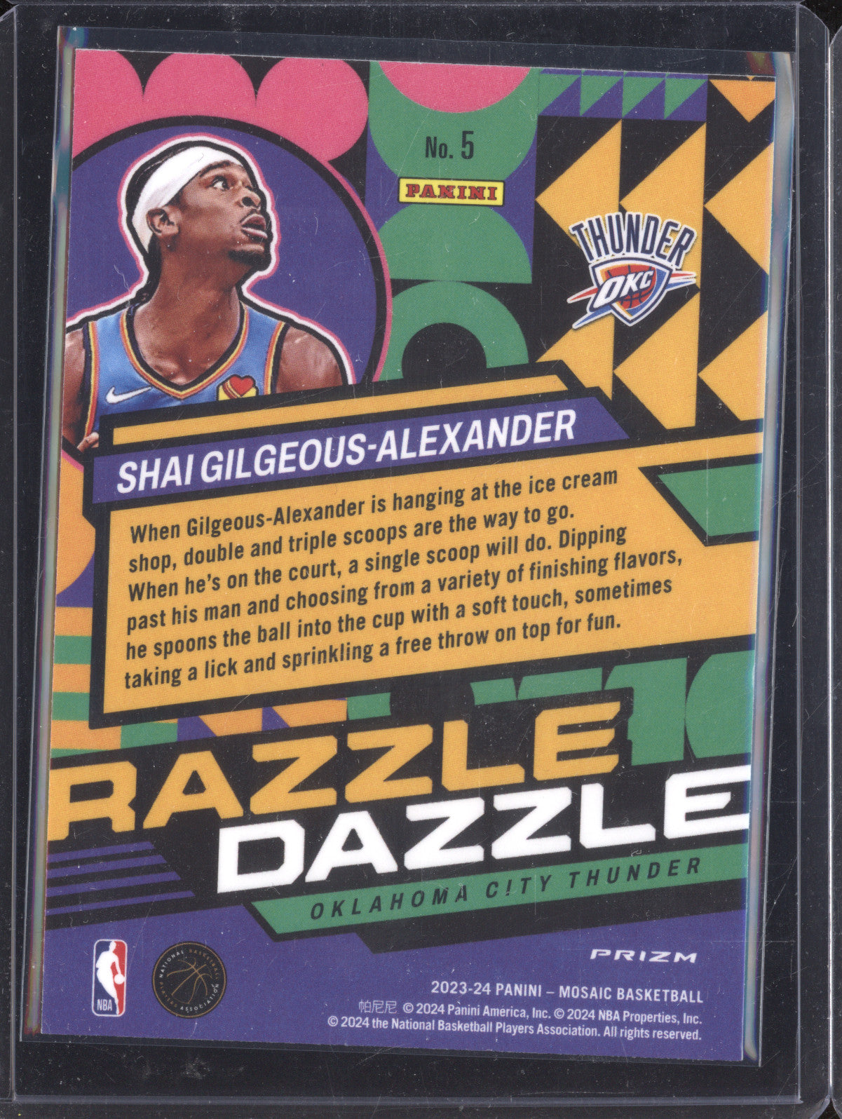 Shai Gilgeous-Alexander 2023-24 Panini Mosaic 5 Razzle Dazzle