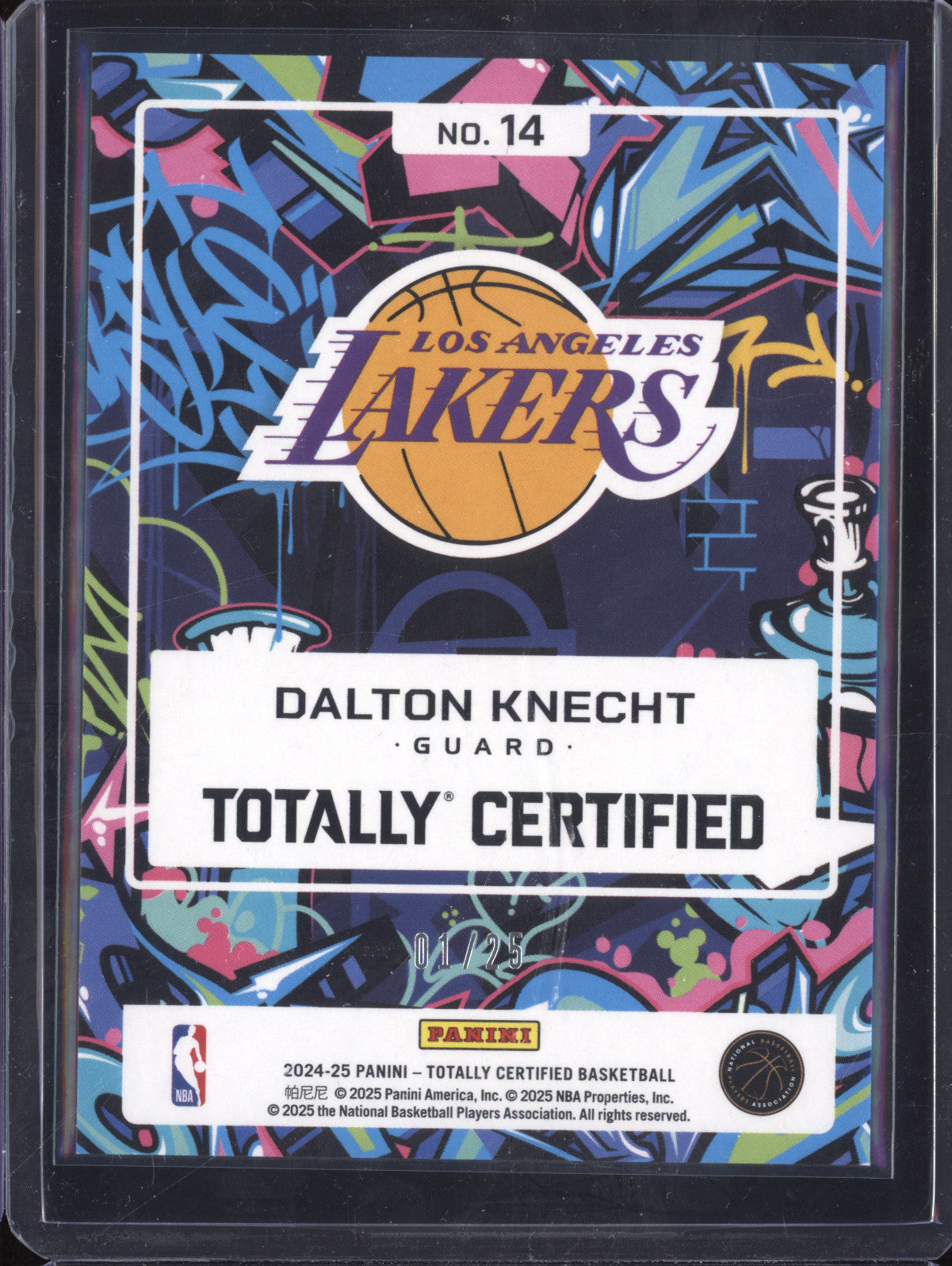 Dalton Knecht 2024-25 Panini Totally Certified 14 2024 Camo RC 1/25