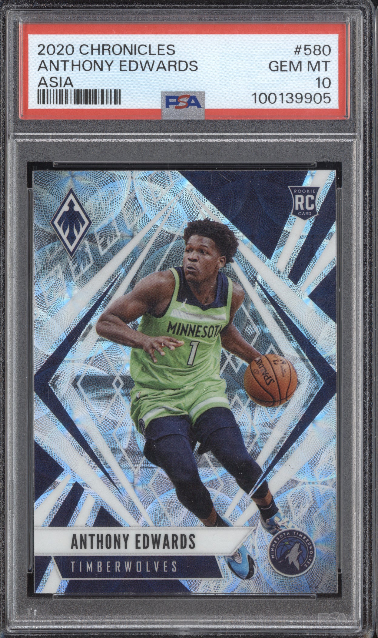 Anthony Edwards 2020-21 Panini Chronicles 580 Asia RC PSA 10