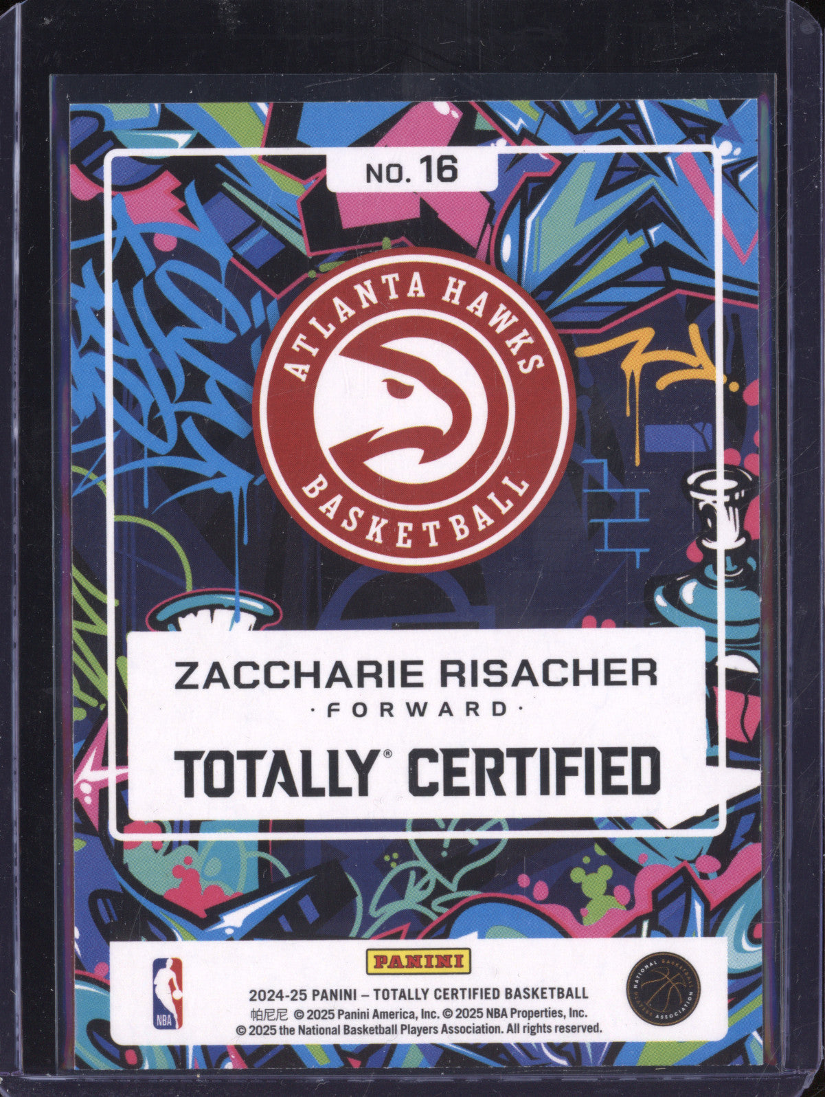 Zaccharie Risacher 2024-25 Panini Totally Certified 16 2024 RC