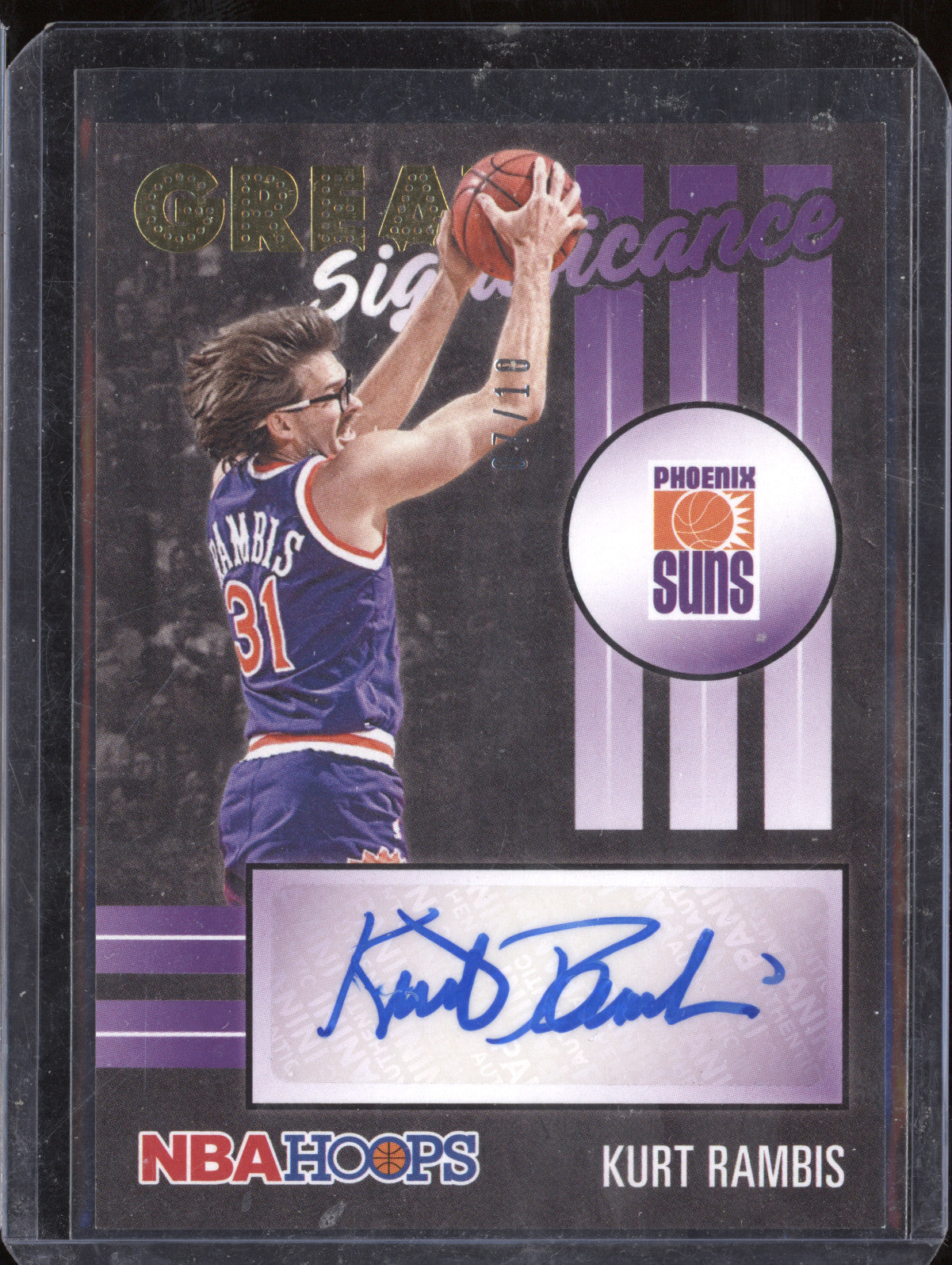 Kurt Rambis 2020-21 Panini Hoops GS-KRA Great SIGnificance Gold 7/10