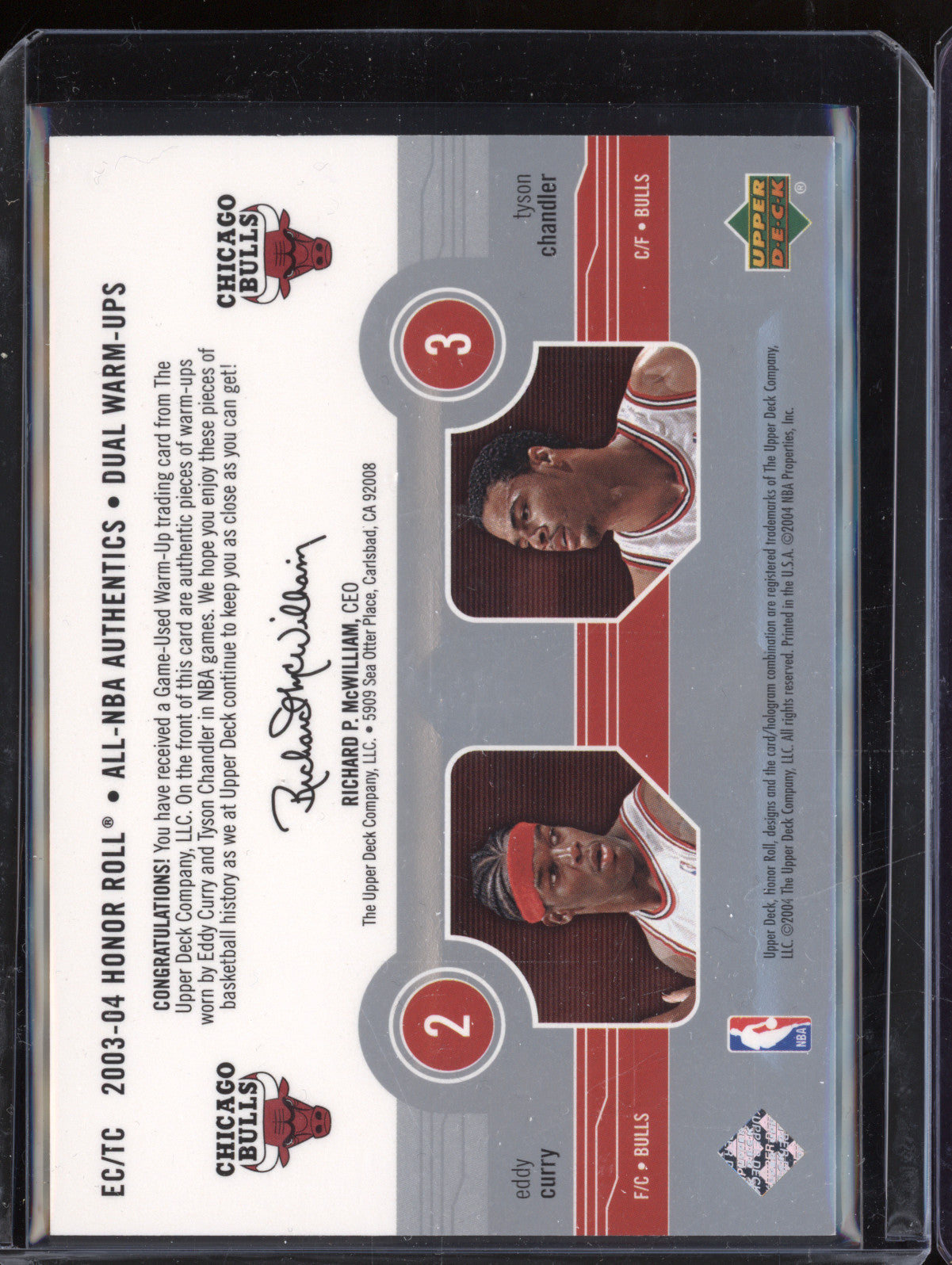 Eddy Curry Tyson Chandler 2003-04 Upper Deck All-NBA Authentics Dual Warm Ups