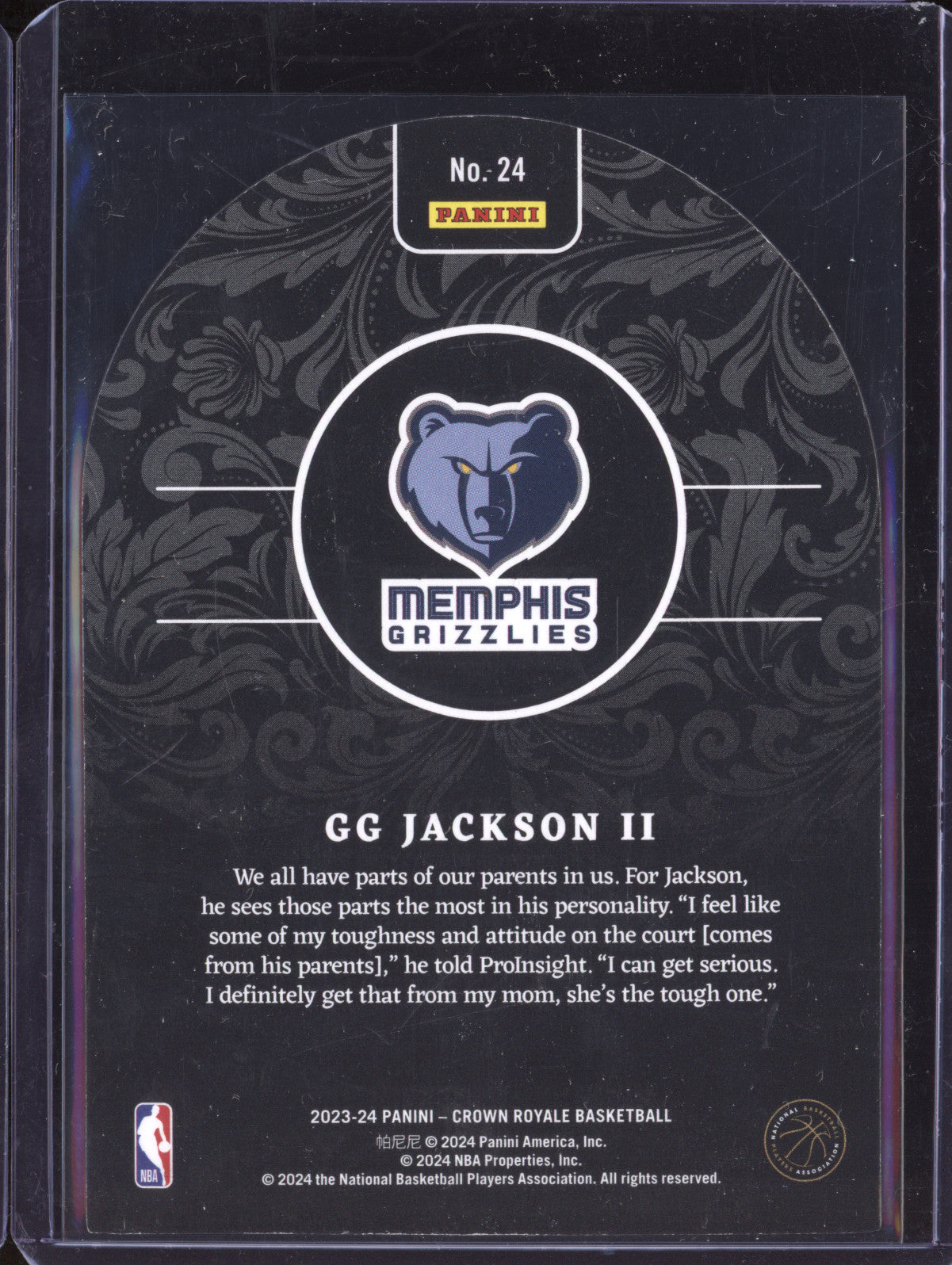 GG Jackson Jr 2023-24 Panini Crown Royale 24 Rookie Royalty Gold Int RC 1/8