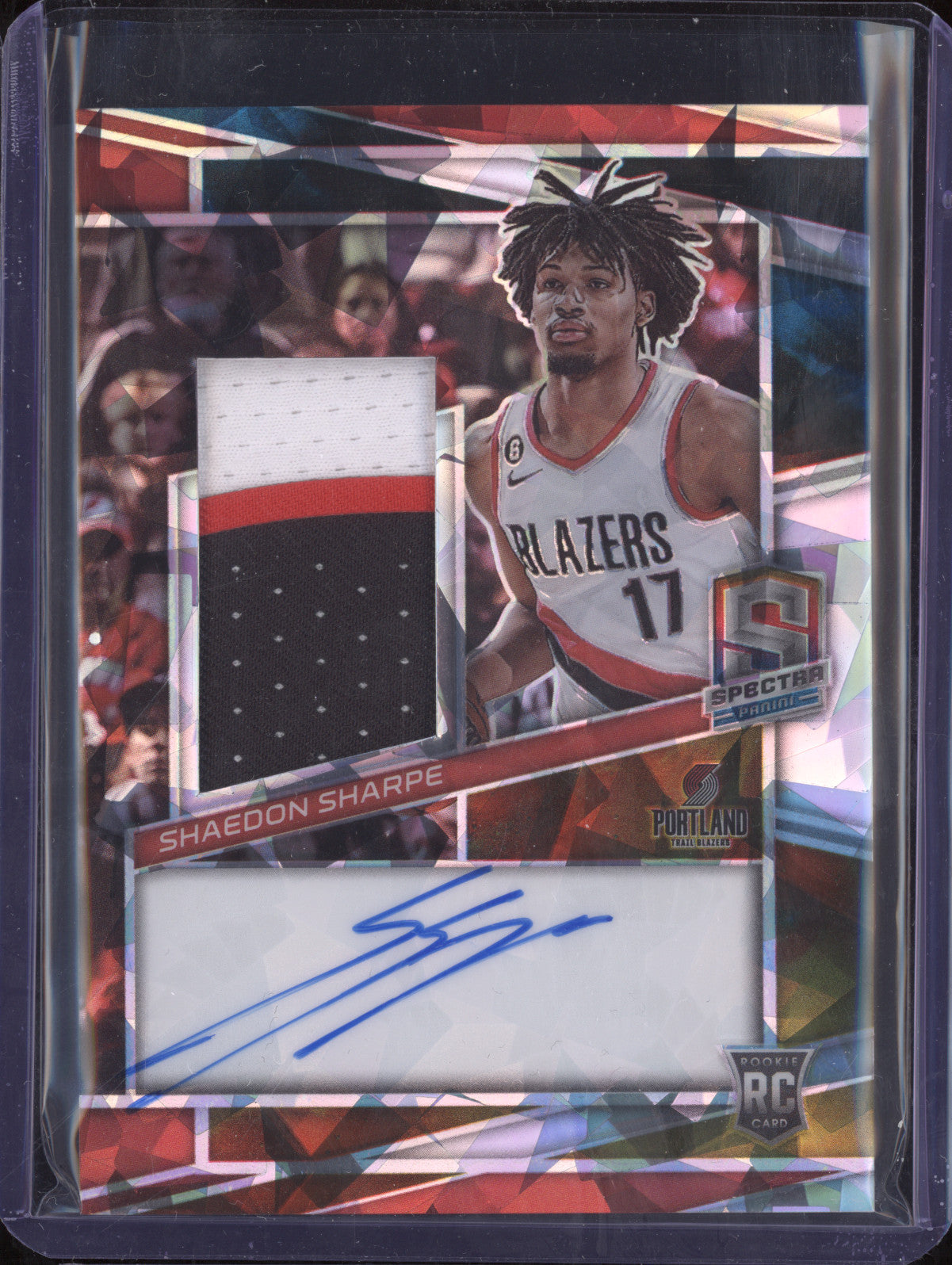 Shaedon Sharpe 2022-23 Panini Spectra 206 Rookie Jersey Auto Astral RC 3/35