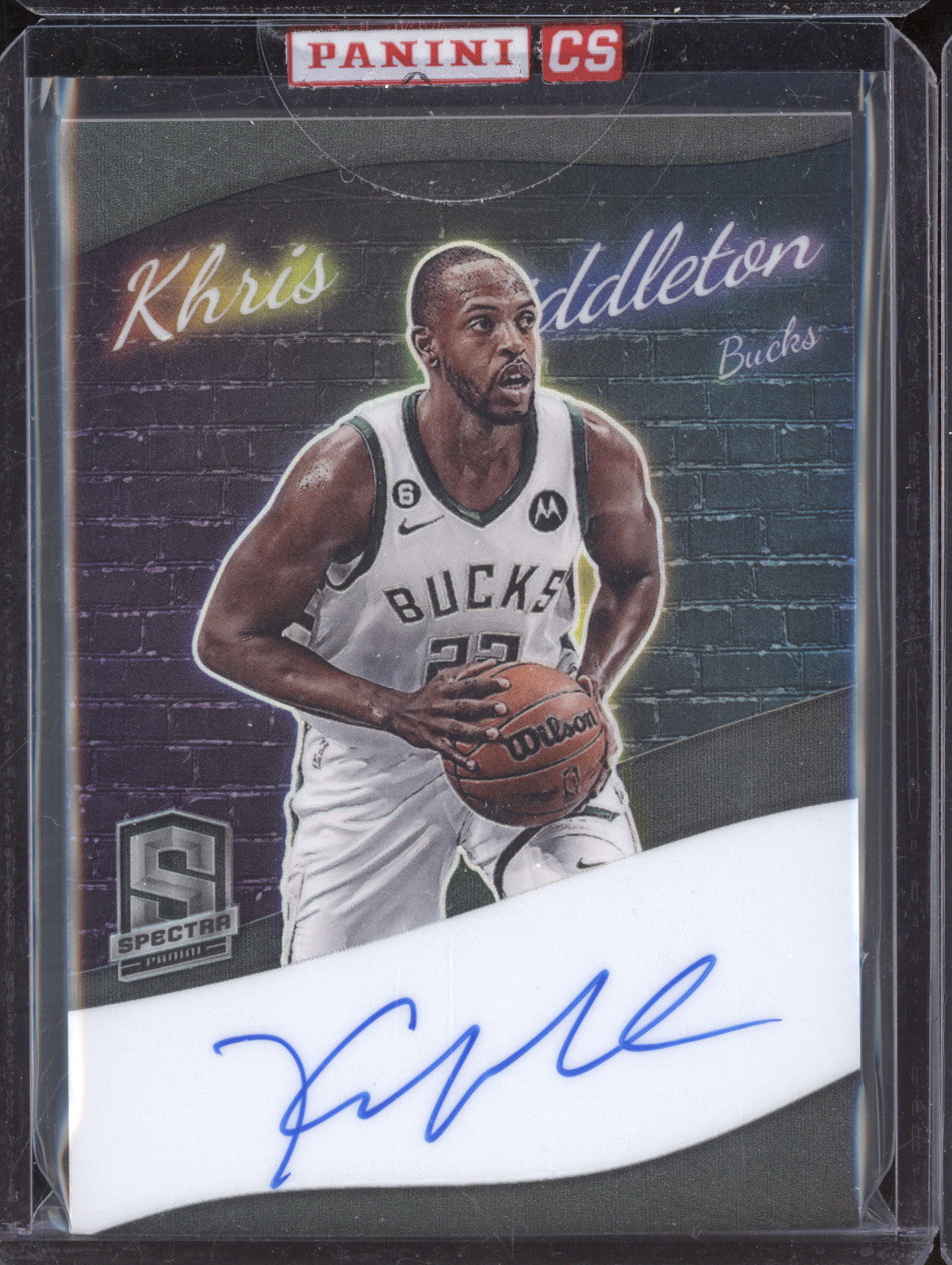 Khris Middleton 2022-23 Panini Spectra CG-KHM Colorgraphs Auto 27/99