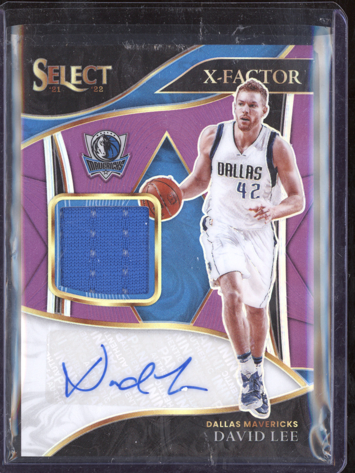 David Lee 2020-21 Panini Select XF-DLE X-Factor Memorabilia Auto Purple 67/99