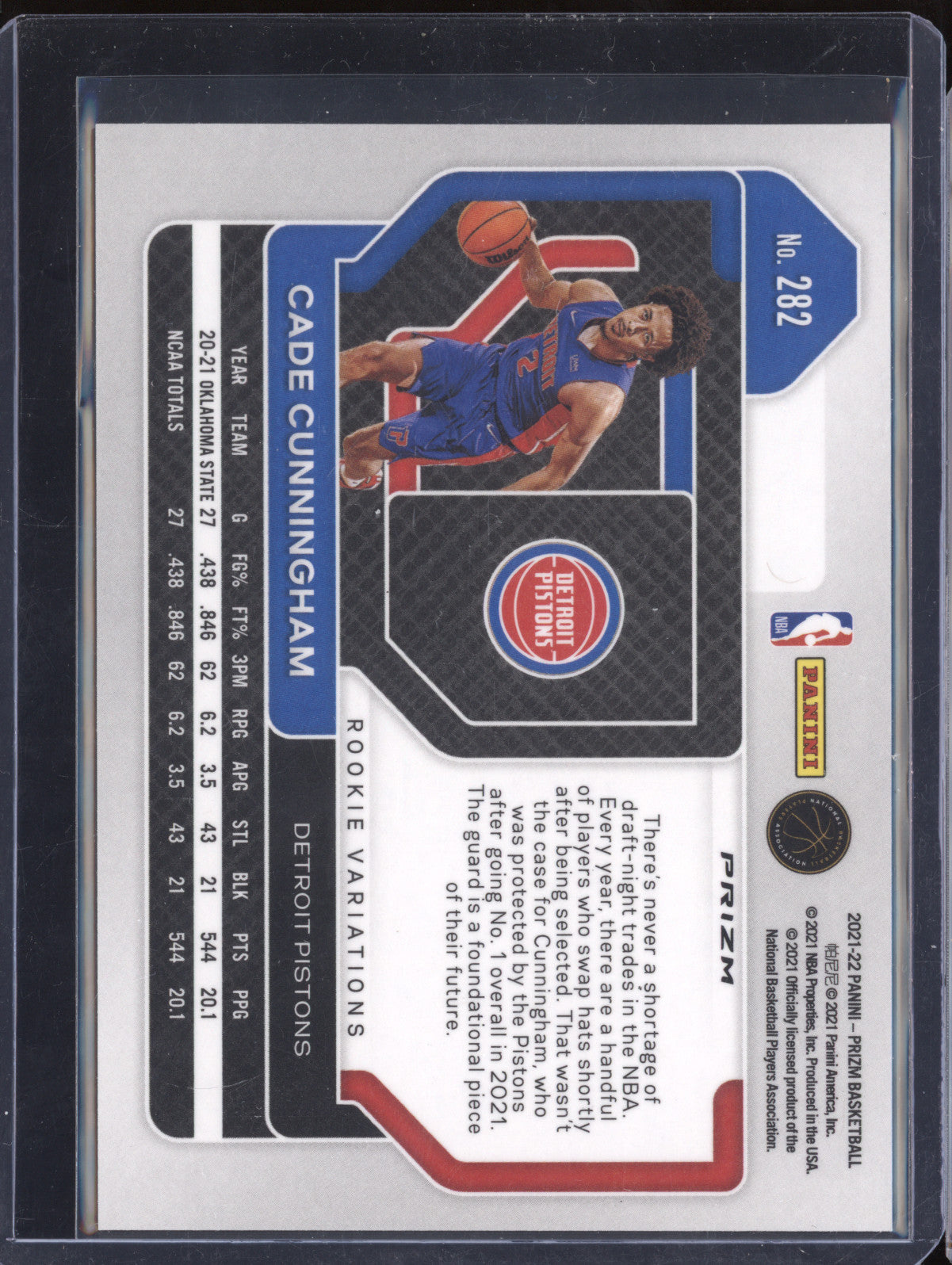 Cade Cunningham 2021-22 Panini Prizm 282 Fast Break Varitation RC
