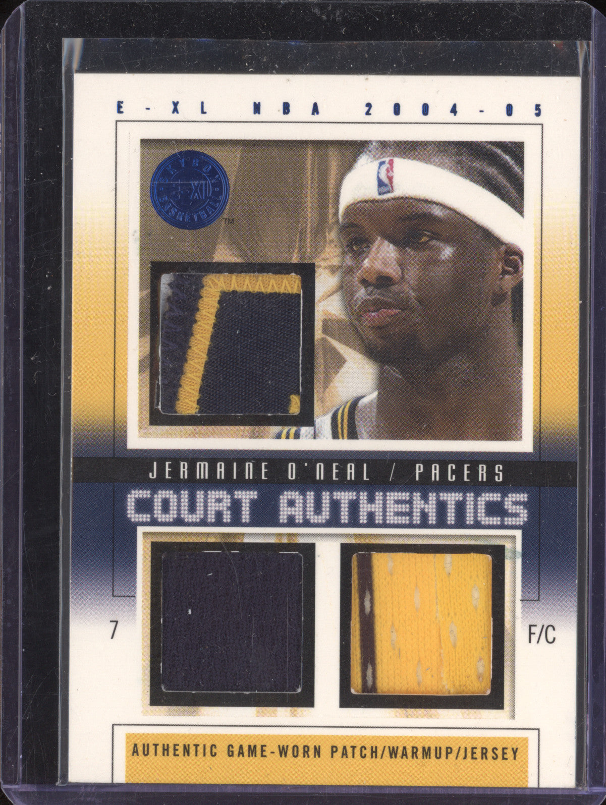 Jermaine O'Neal 2004-05 Fleer E-XL NBA CA-JO Court Authentics Triple Patch 5/8
