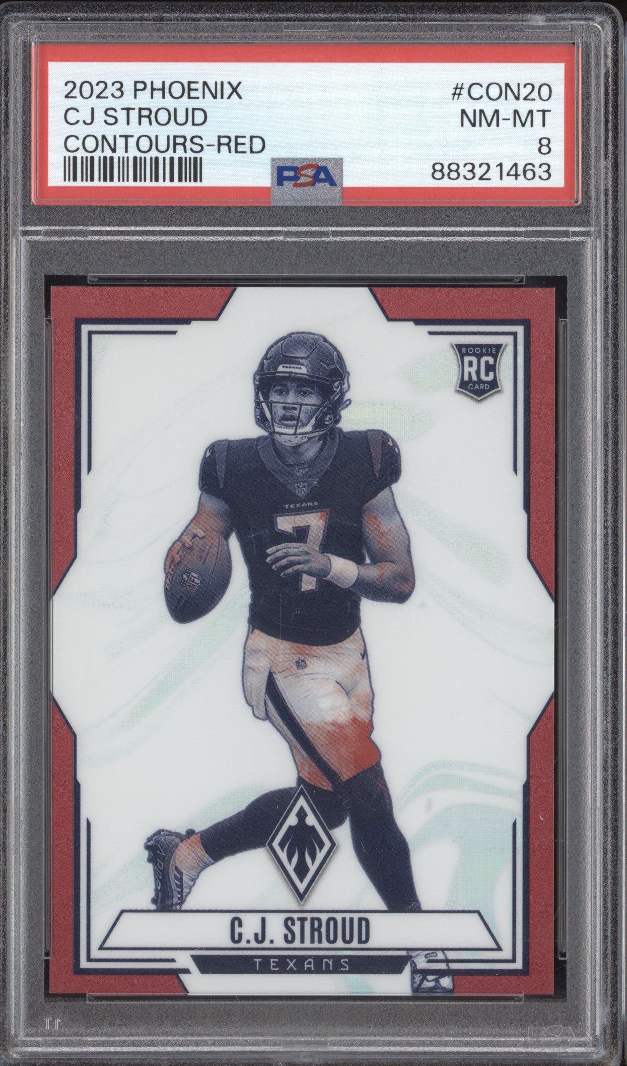 CJ Stroud 2023 Panini Phoenix CON-20 Contours - Red RC 140/199 PSA 8