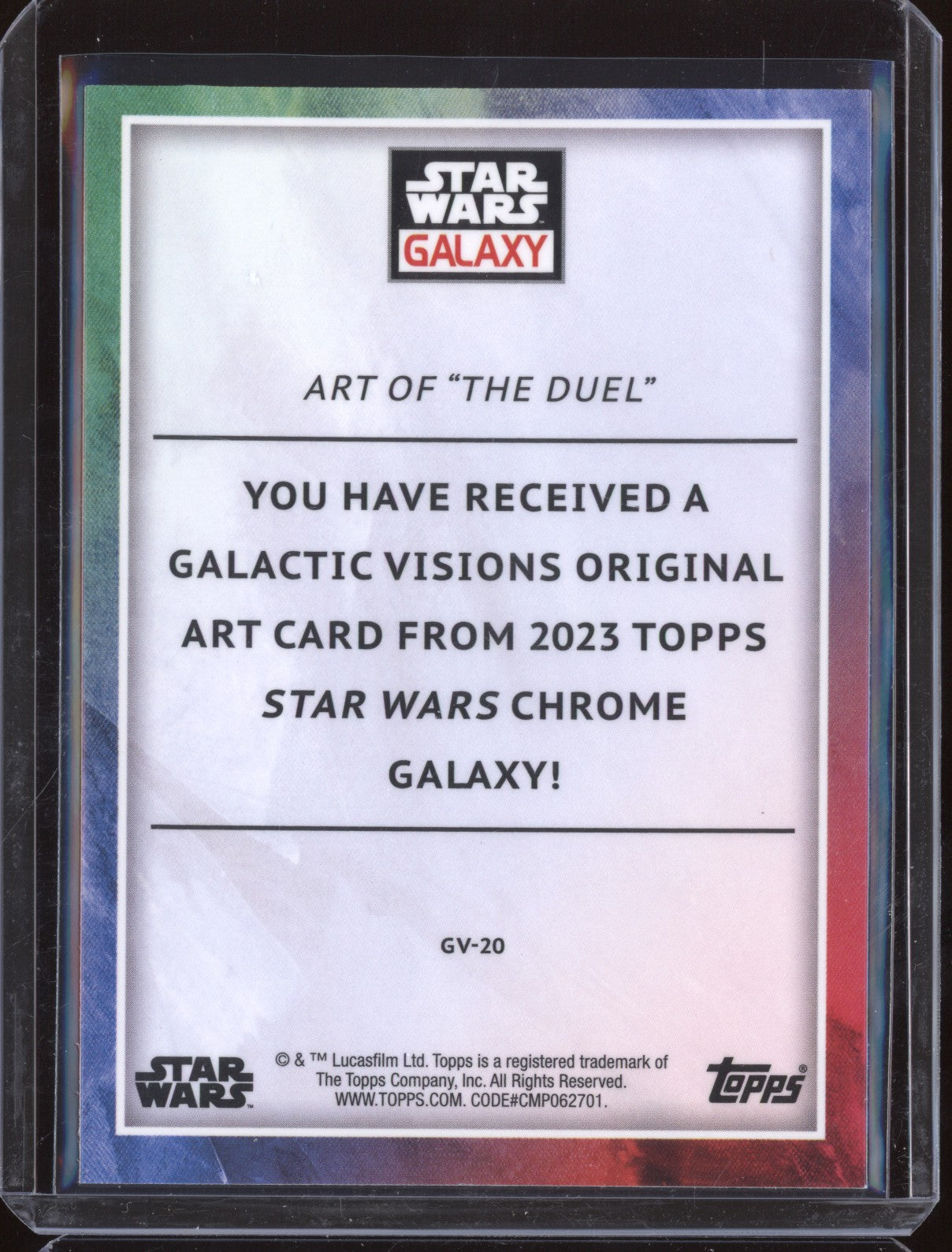 Art of the Duel 2023 Topps Chrome Star Wars Galaxy GV-20 Galactic Visions Original Art Card
