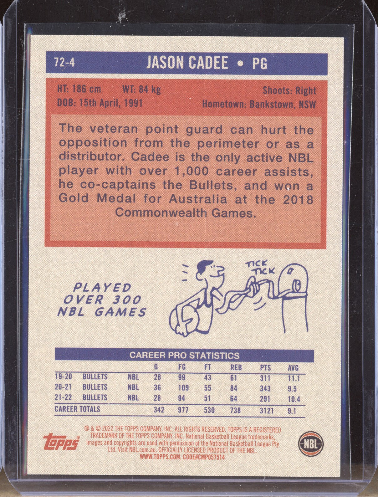 Jason Cadee 2023 Topps NBL 72-4 1972 Topps 43/50