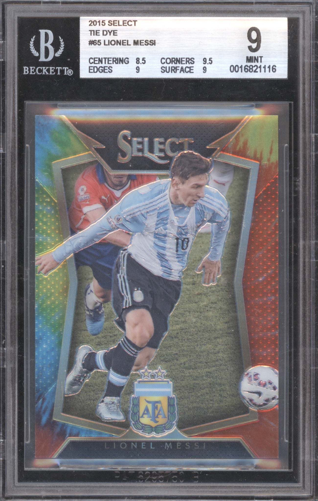 Lionel Messi 2015 Panini Select 65 Tie Dye BGS 9